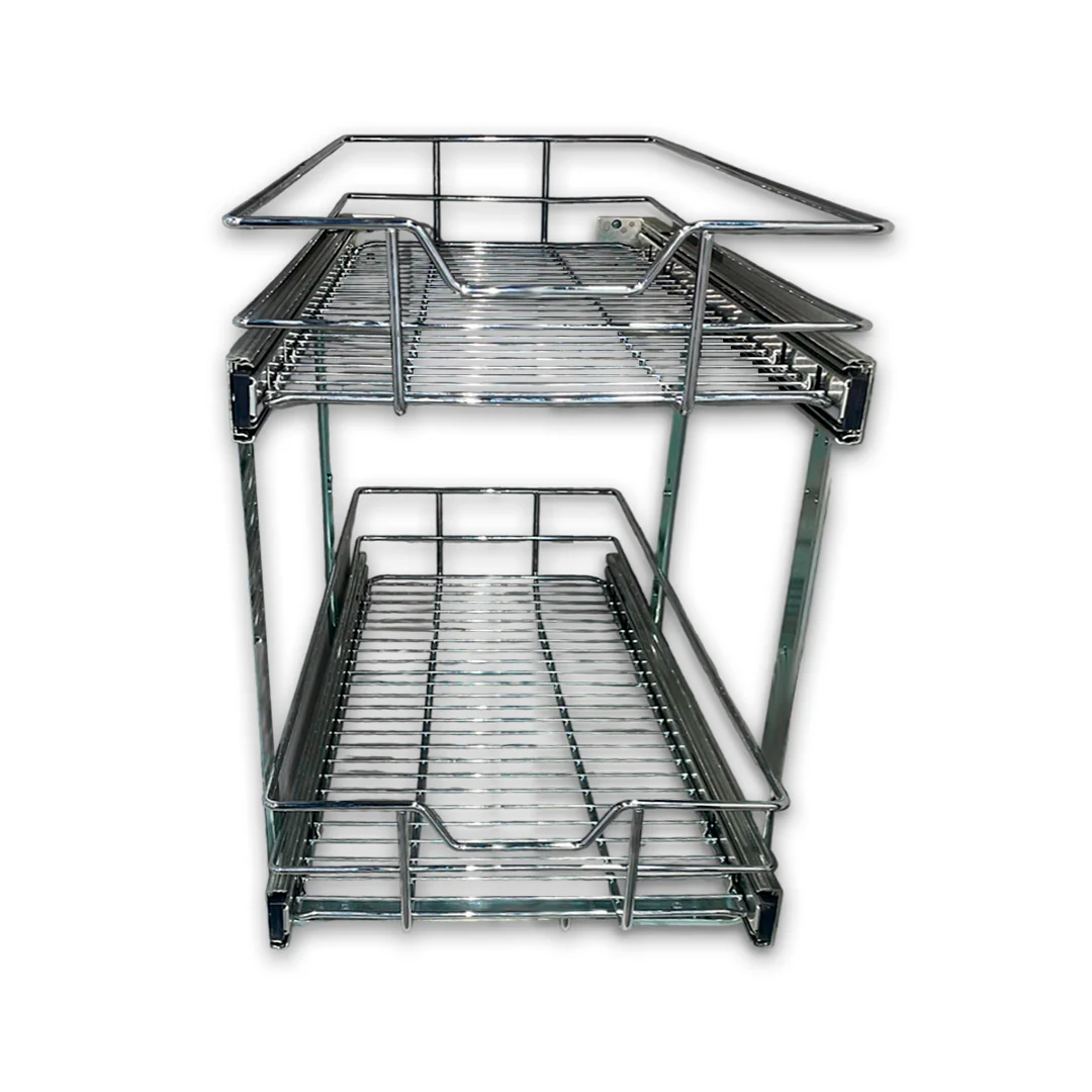 15'' TWO TIER WIRE BASKET SOFT CLOSE (H: 18 1/4" - W: 14 1/2" - D: 22")