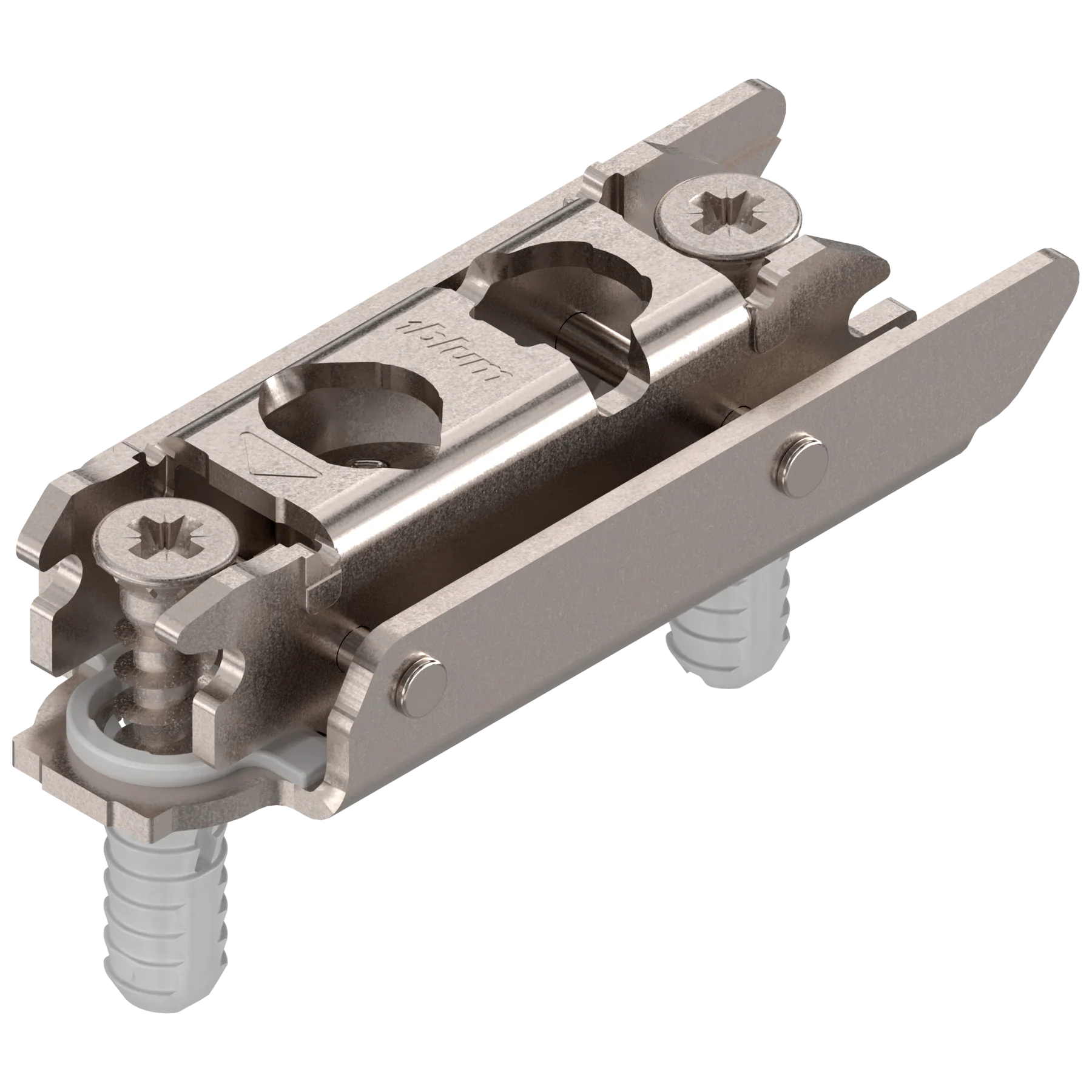 CLIP mounting plates Straight in-line dowel Expando plates 20mm setback 3mm Nickel