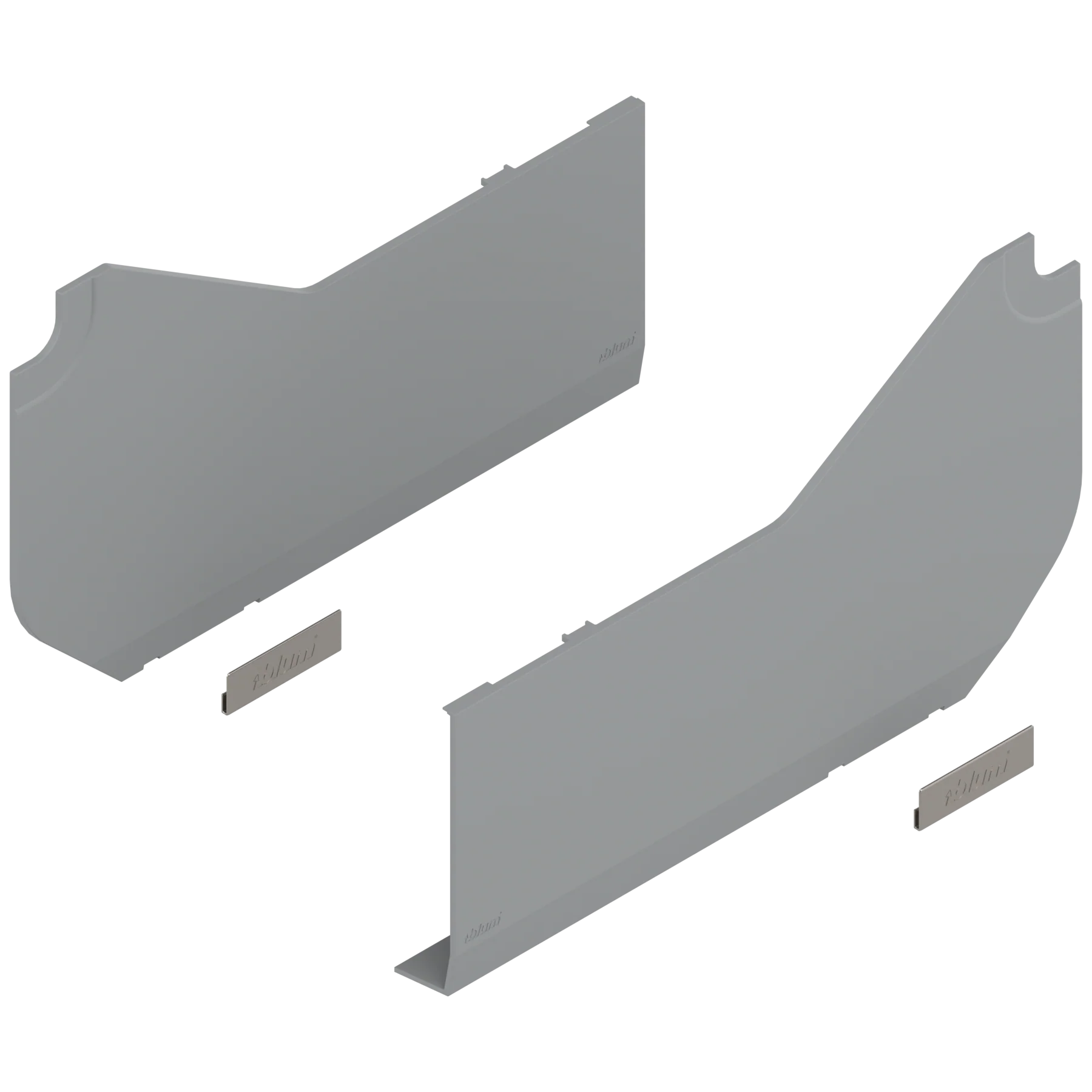 AVENTOS HL lift up, cover cap large, plain, right+left Light gray/stainless steel brushed
