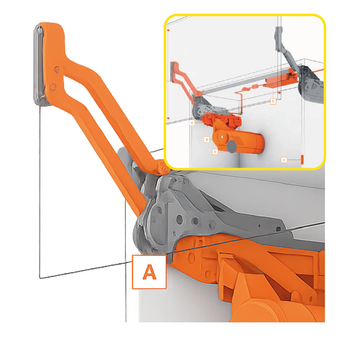SERVO-DRIVE for AVENTOS HL Arm assembly Nickel Cabinet height 300-349 mm - Image 2