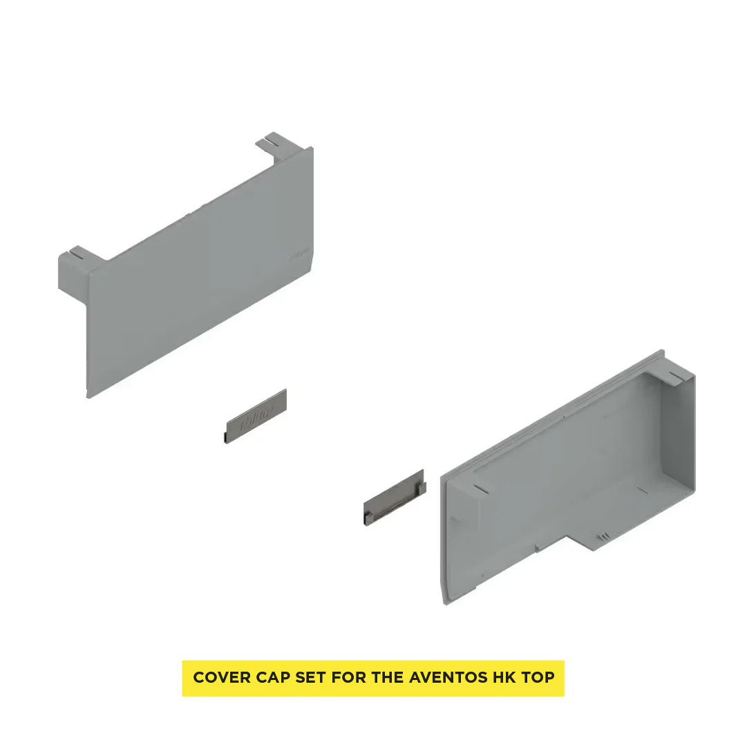 Aventos HK Top Stay Lift, Cover Cap Large, Plain, Right+Left, Light Gray/Stainless Steel Brushed - Image 4