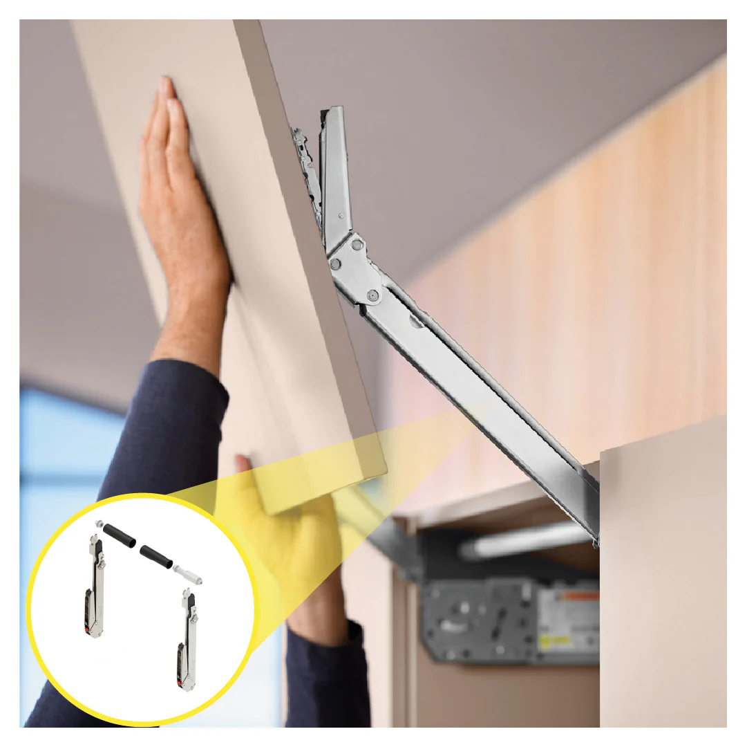 Aventos HL Top Lift Up, Lever (Set), CH=300-340 mm (11-13/16" - 13-3/8"), Non-Handed, Nickel-Plated - Image 2