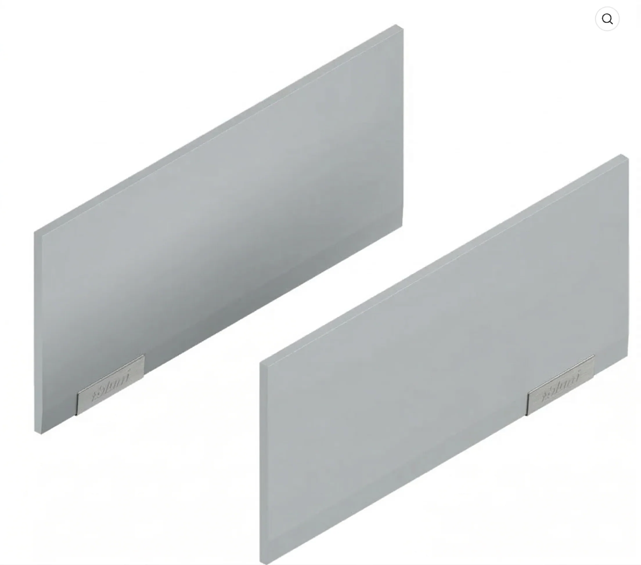 Aventos HKI, Lift Mechanism Cover Cap, Plain, Right+Left, Light Gray/Stainless Steel Brushed