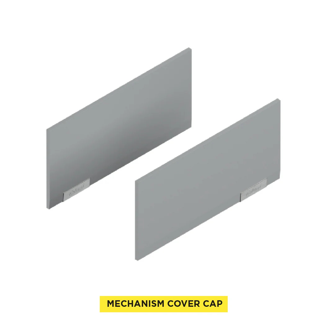 Aventos HKI, Lift Mechanism Cover Cap, Plain, Right+Left, Silk White/Stainless Steel Brushed - Image 5