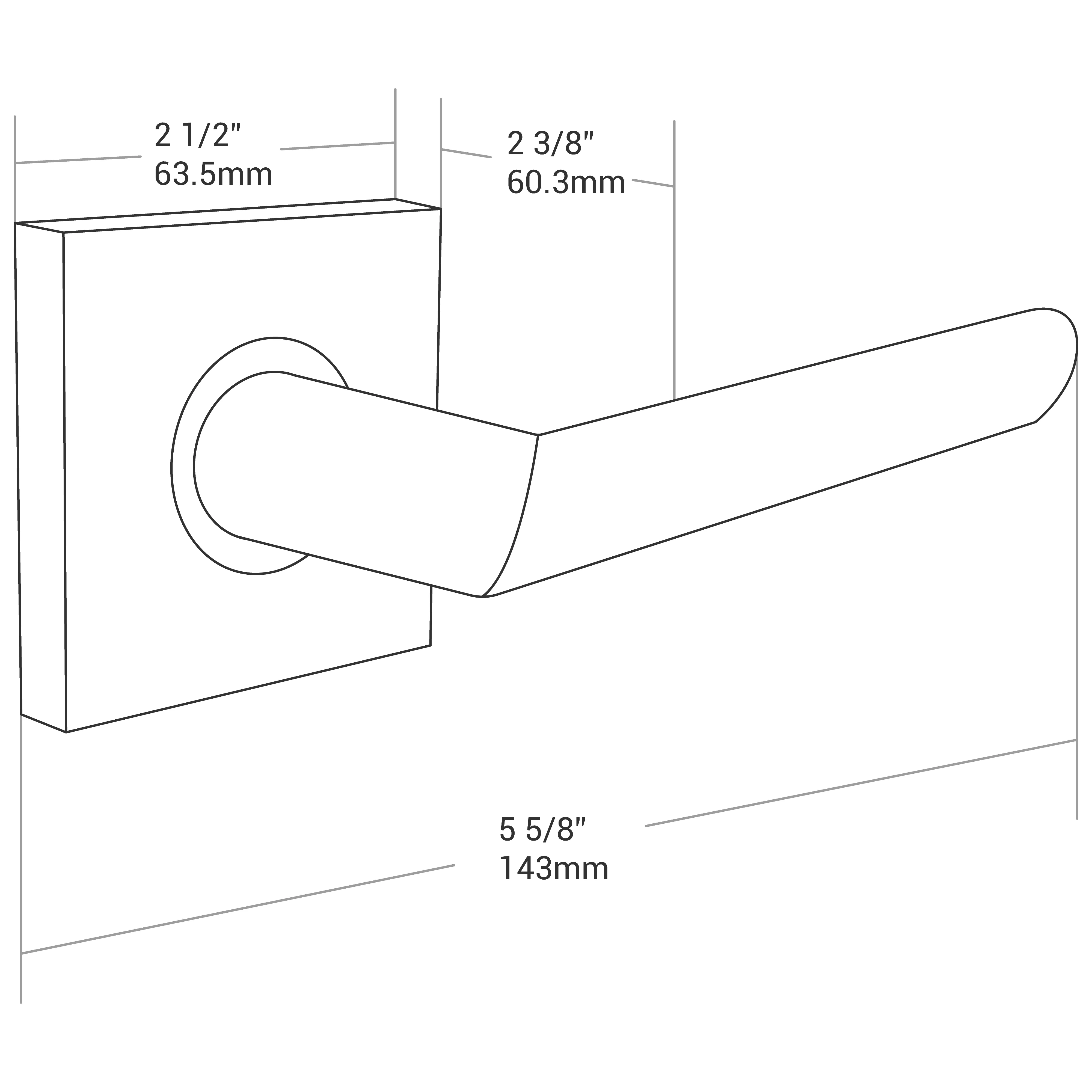 Door Lever Catania Passage Black Matte - Image 3