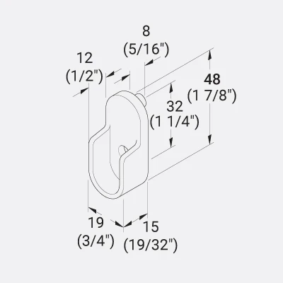 Oval Tube Support 5mm with Dowels 250 x Bag MATT BLACK - Image 3