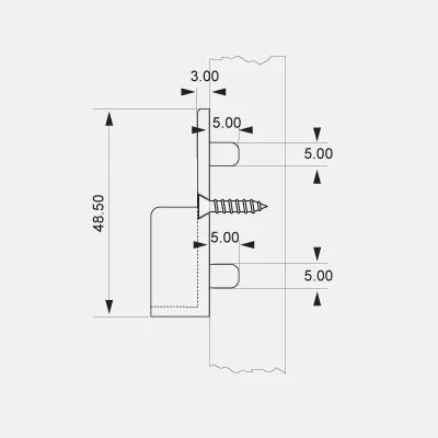 Oval Tube Support 5mm with Dowels 250 x Bag MATT BLACK - Image 4