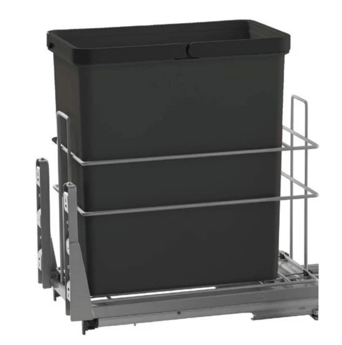 Single Waste Bin 1X28L Soft Close Black - Image 6