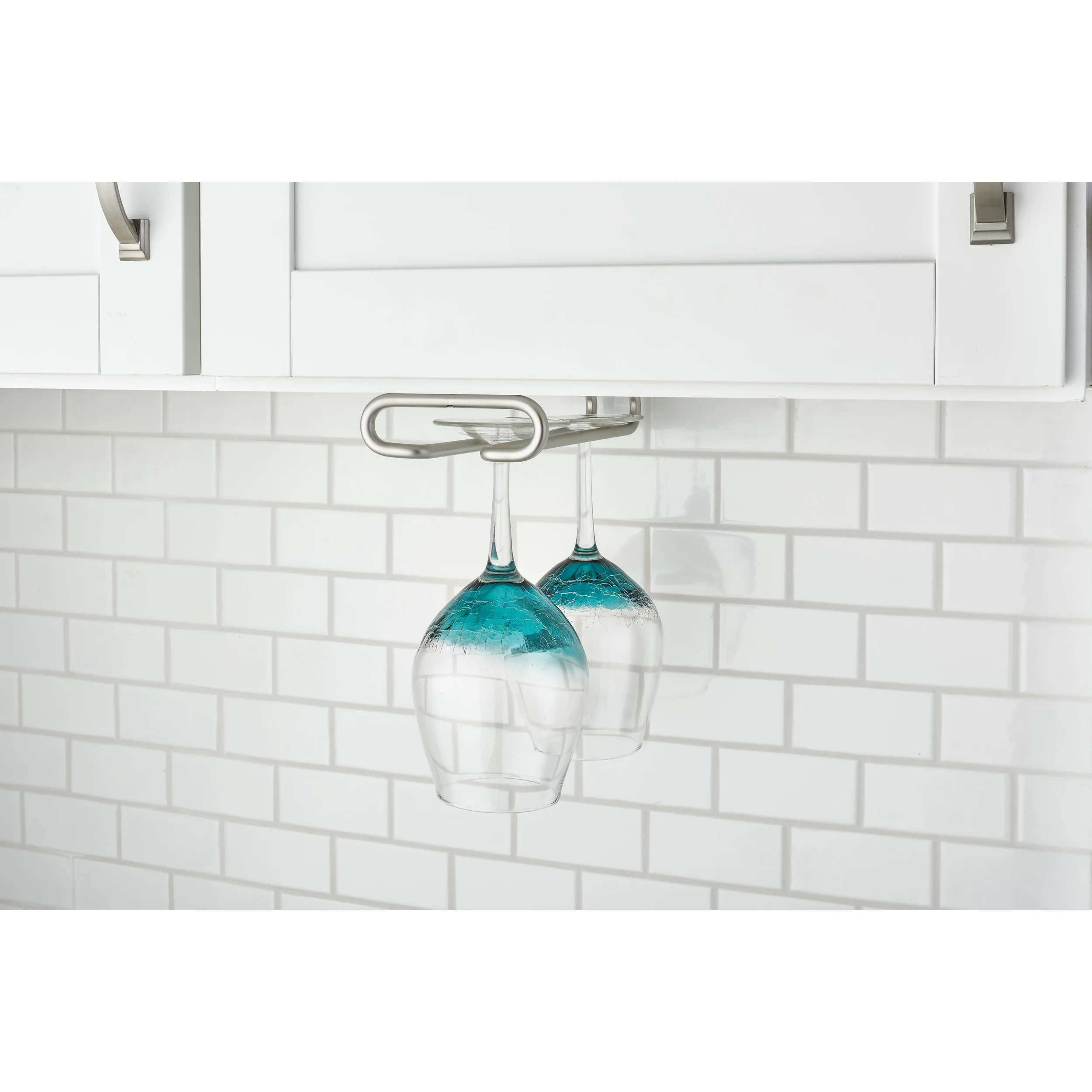 11 in Satin Nickel Under Cabinet Stemware Holder Satin Nickel  4.25 in (108 mm) W x 11 in (279 mm) D x 1.5 in (38 mm) H - Image 2