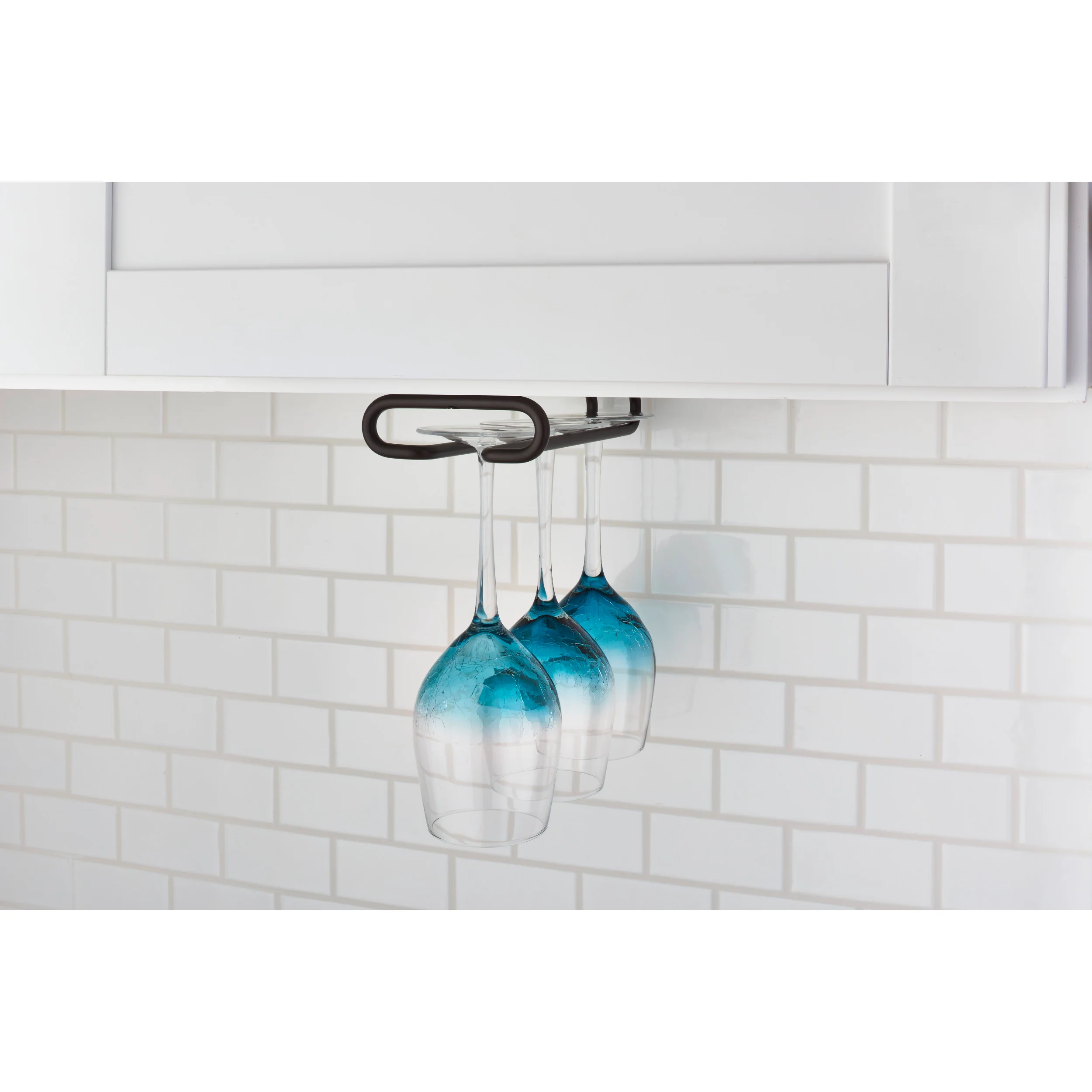 16 in Oil Rubbed Bronze Under Cabinet Stemware Holder Oil Rubbed Bronze  4.25 in (108 mm) W x 16 in (406 mm) D x 1.5 in (38 mm) H - Image 2
