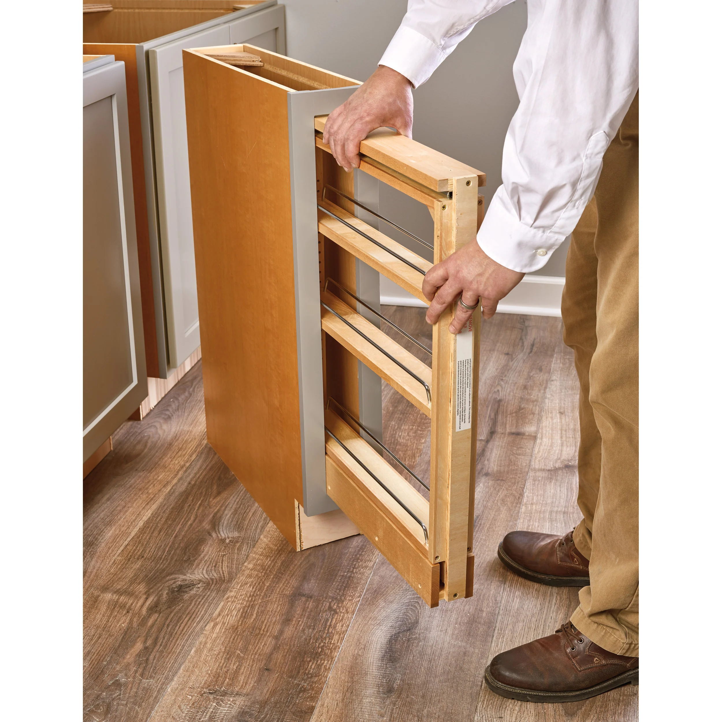 Wood Base Cabinet Pull Out Organizer Insert (3" W x 23" D x 27-5/16" H) - Image 8