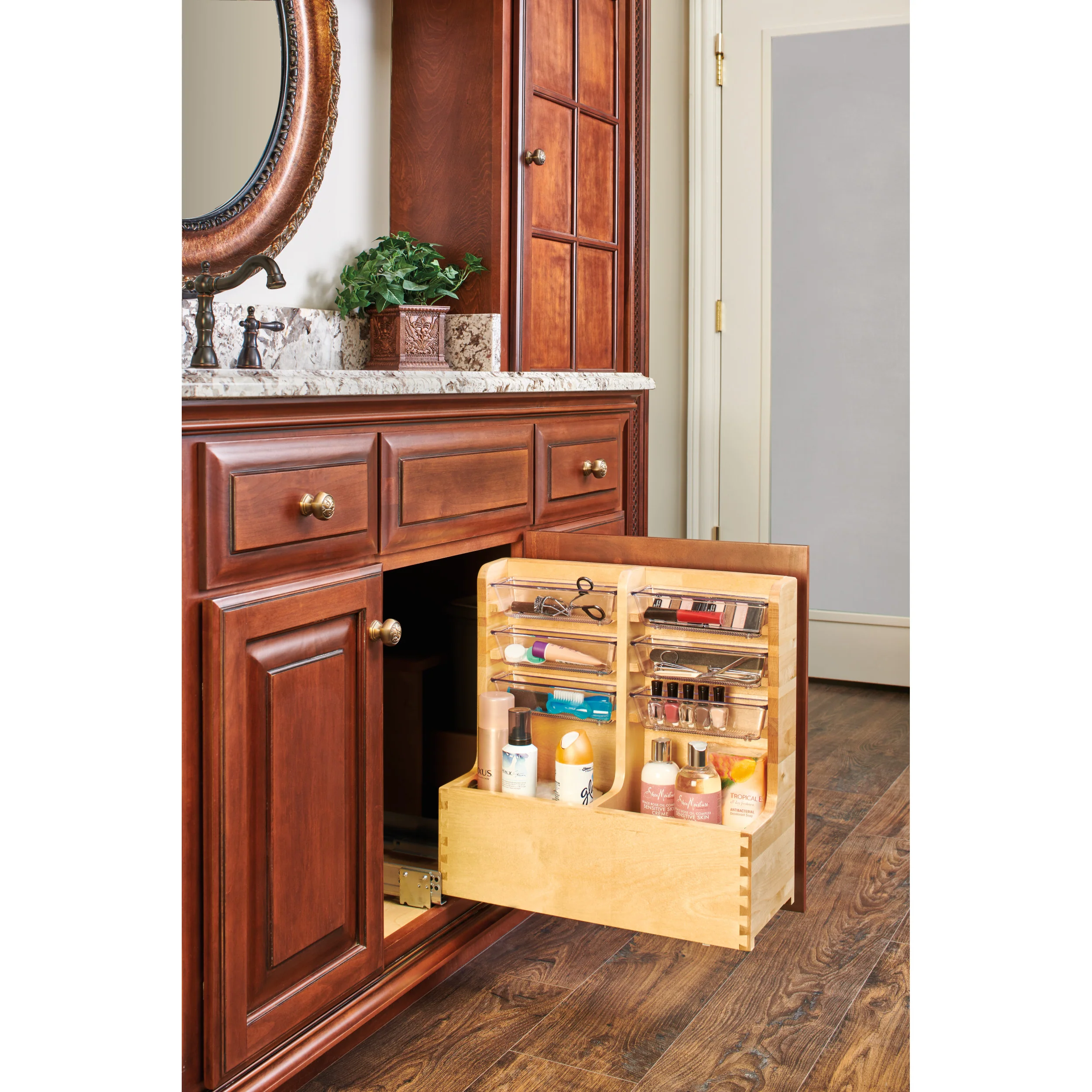 30 in Wood Vanity Sink Base Storage Organizer Natural 11.69 in (297 mm) W x 18.75 in (476 mm) D x 18.87 in (479 mm) H - Image 4