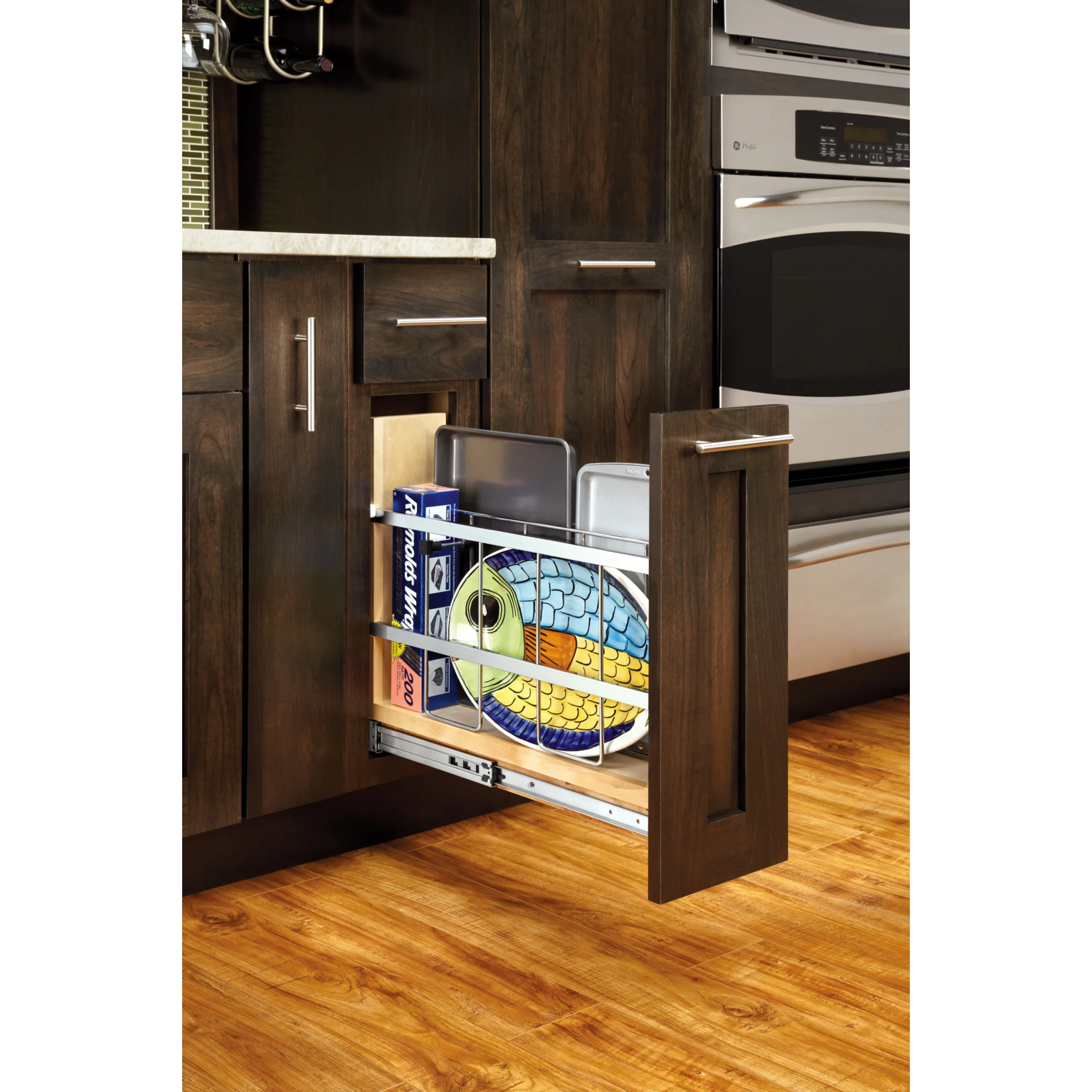 5 in Tray Divider, Foil & Wrap Organizer Soft-Close Natural  5.26 in (134 mm) W x 21.66 in (550 mm) D x 19.5 in (495 mm) H - Image 6