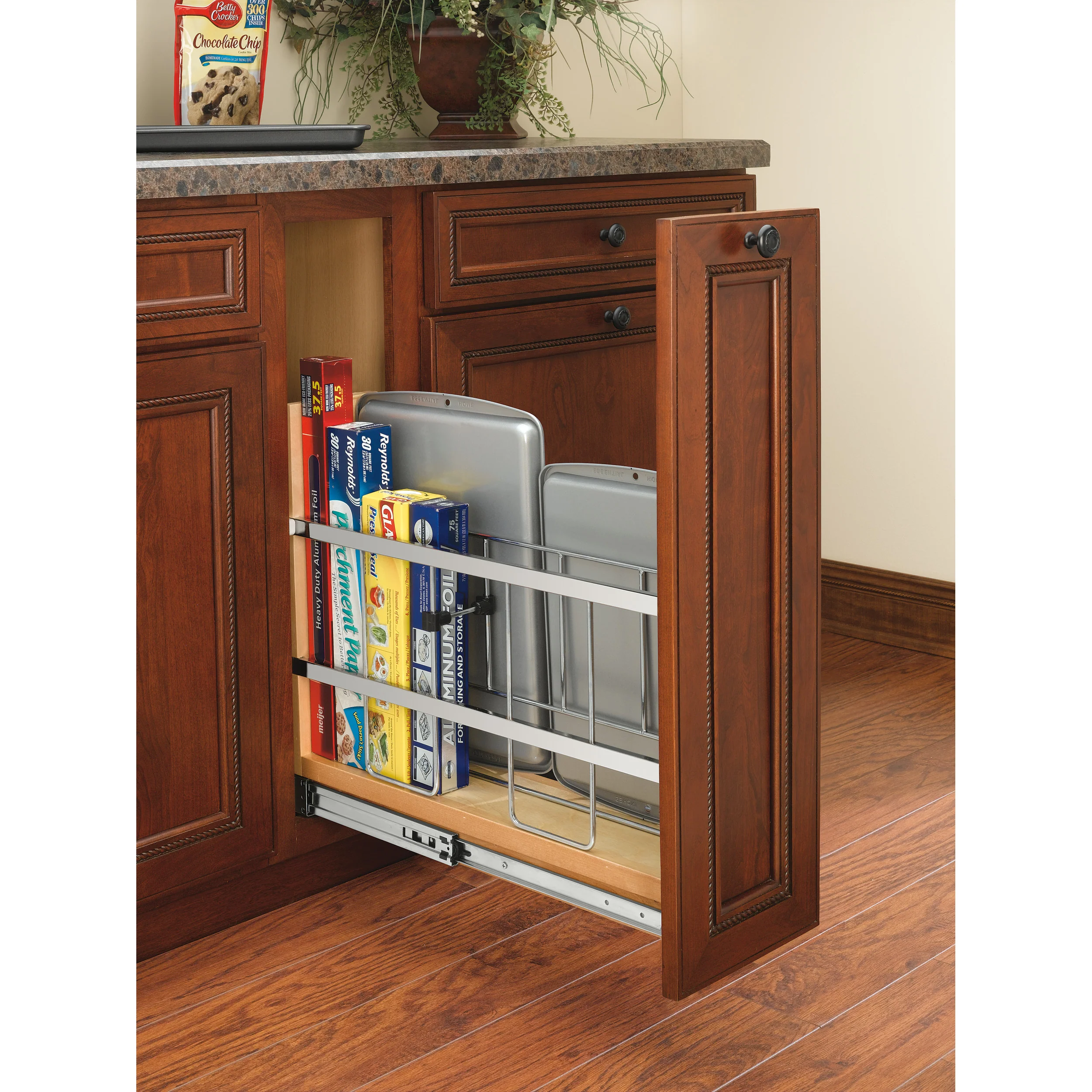 5 in Tray Divider, Foil & Wrap Organizer Soft-Close Natural  5.26 in (134 mm) W x 21.66 in (550 mm) D x 19.5 in (495 mm) H - Image 7