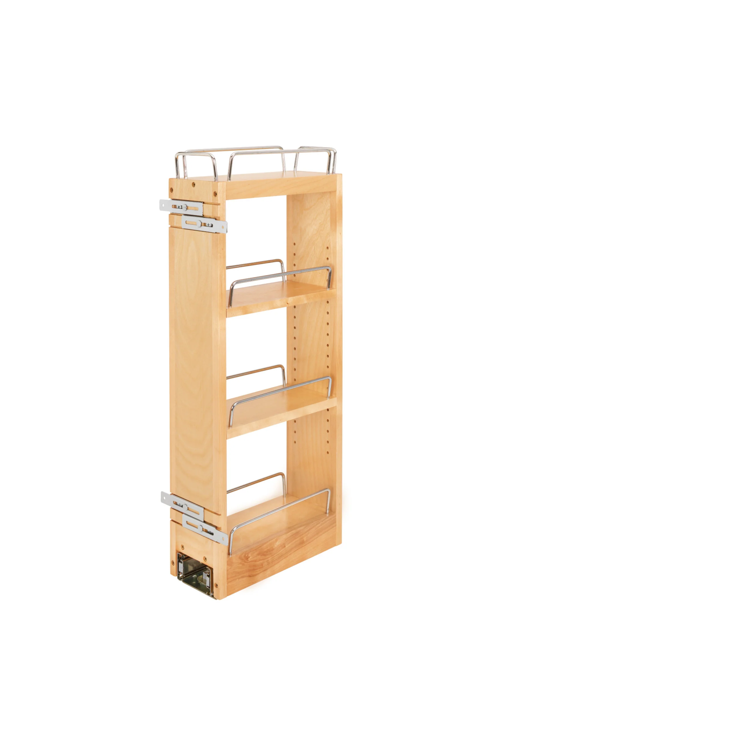 5 in Wood Pull Out Wall Organizer w/Soft Close Natural 5 in (127 mm) W x 10.75 in (273 mm) D x 26.15 in (664 mm) H - Image 3