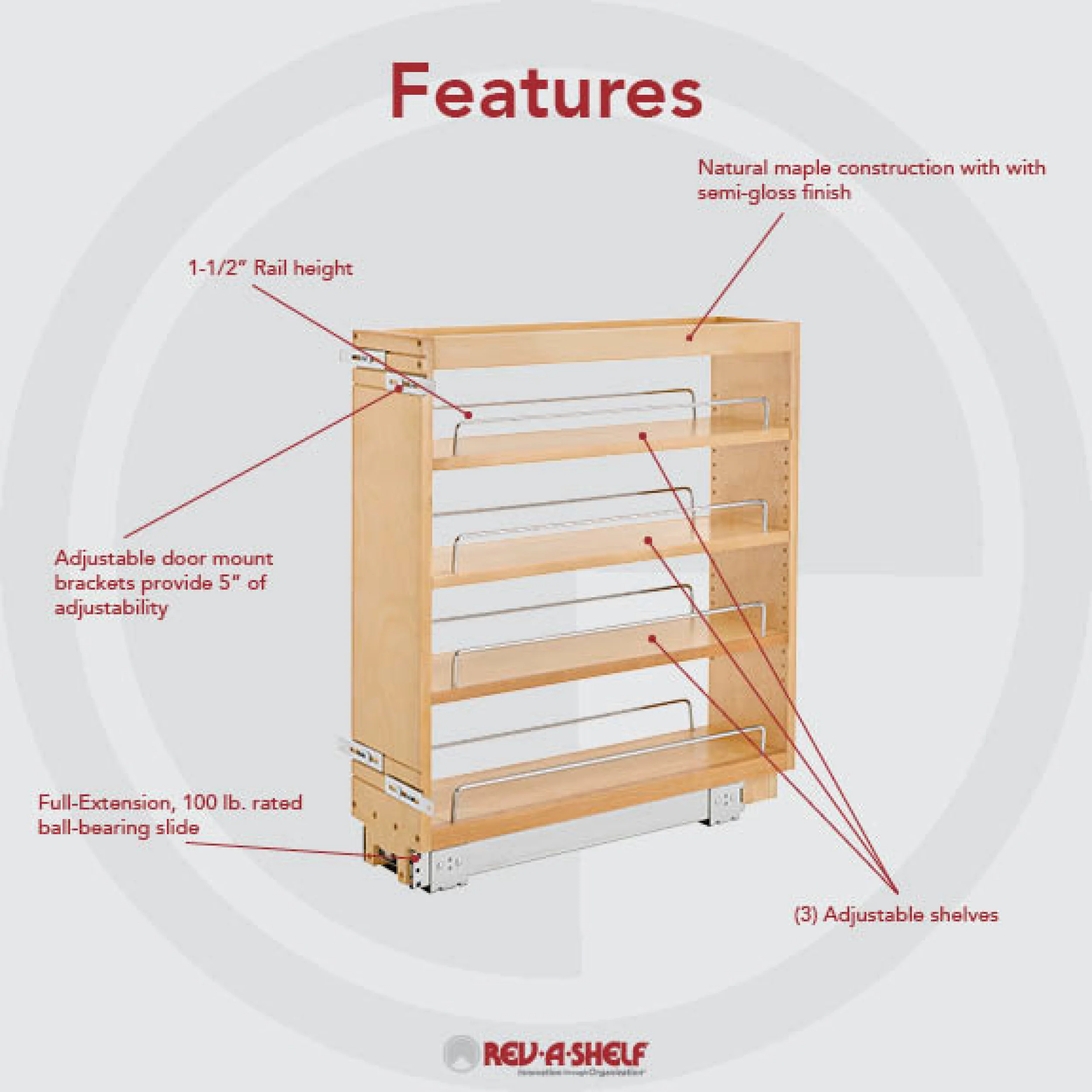 6.5" Base Organizer with Adjustable Shelf - Image 4