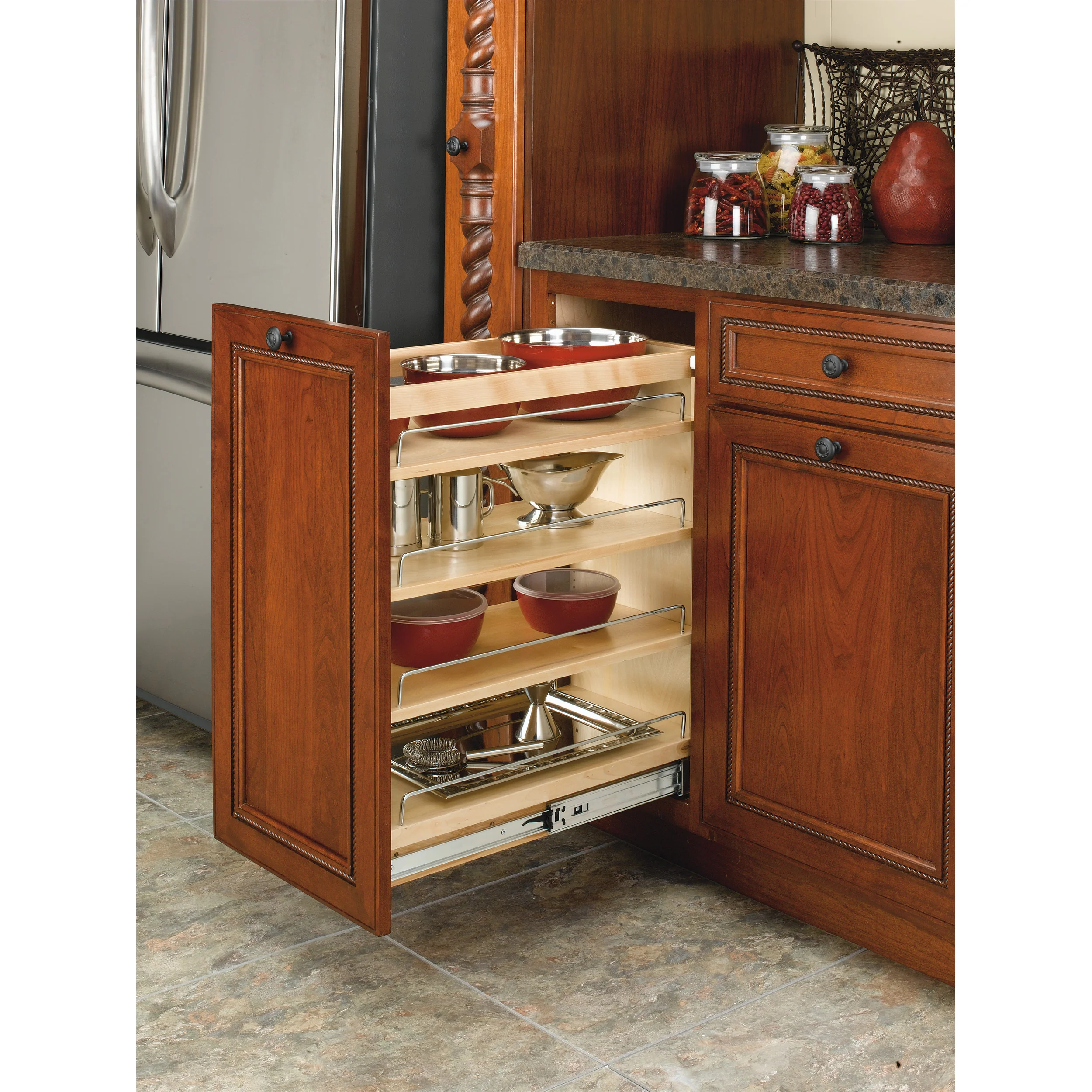 11 in Base Cabinet Organizer Soft-Close Natural 11.75 in (298 mm) W x 21.63 in (549 mm) D x 25.5 in (648 mm) H - Image 3