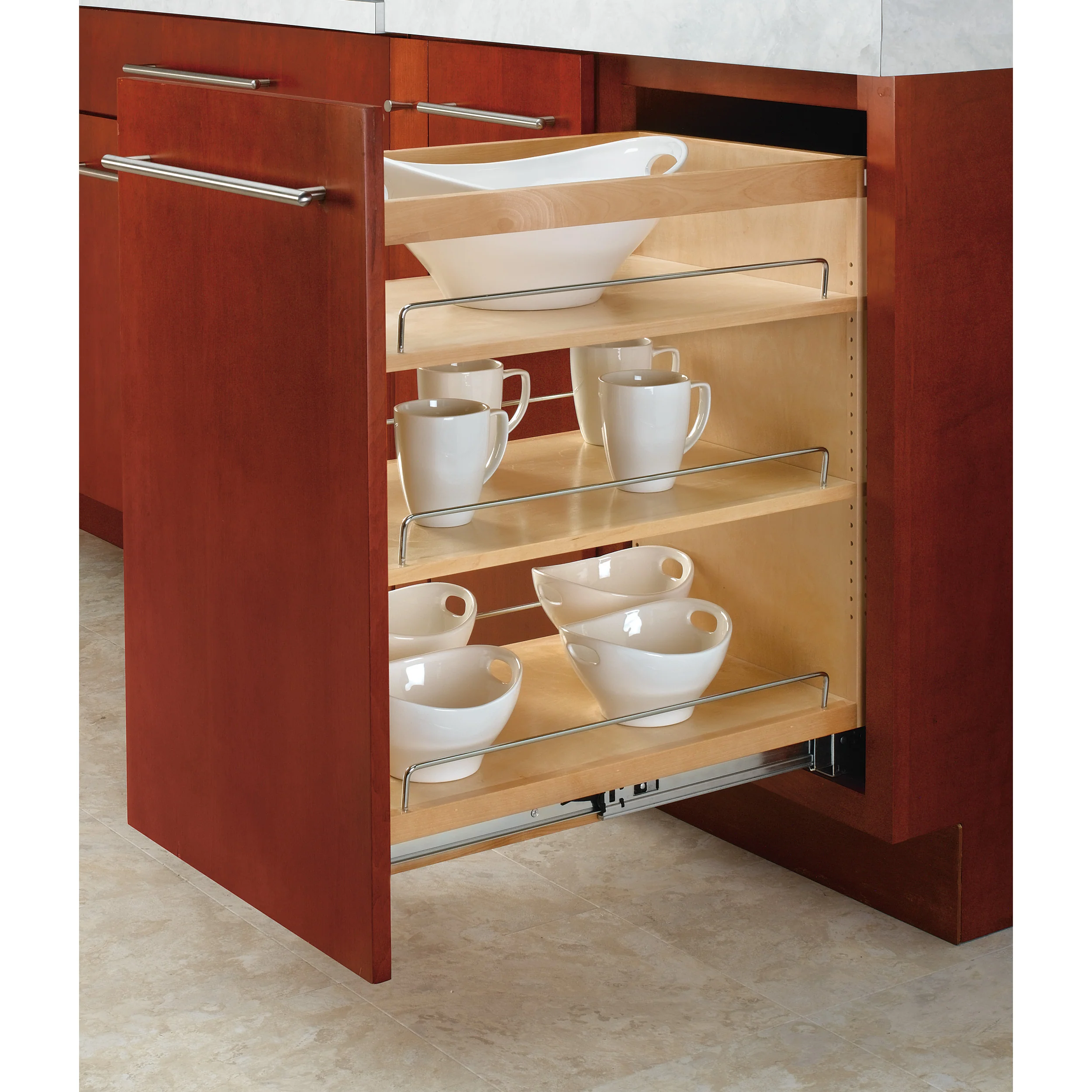 14 in Base Cabinet Organizer Soft-Close Natural  14.75 in (375 mm) W x 21.63 in (549 mm) D x 25.5 in (648 mm) H - Image 2