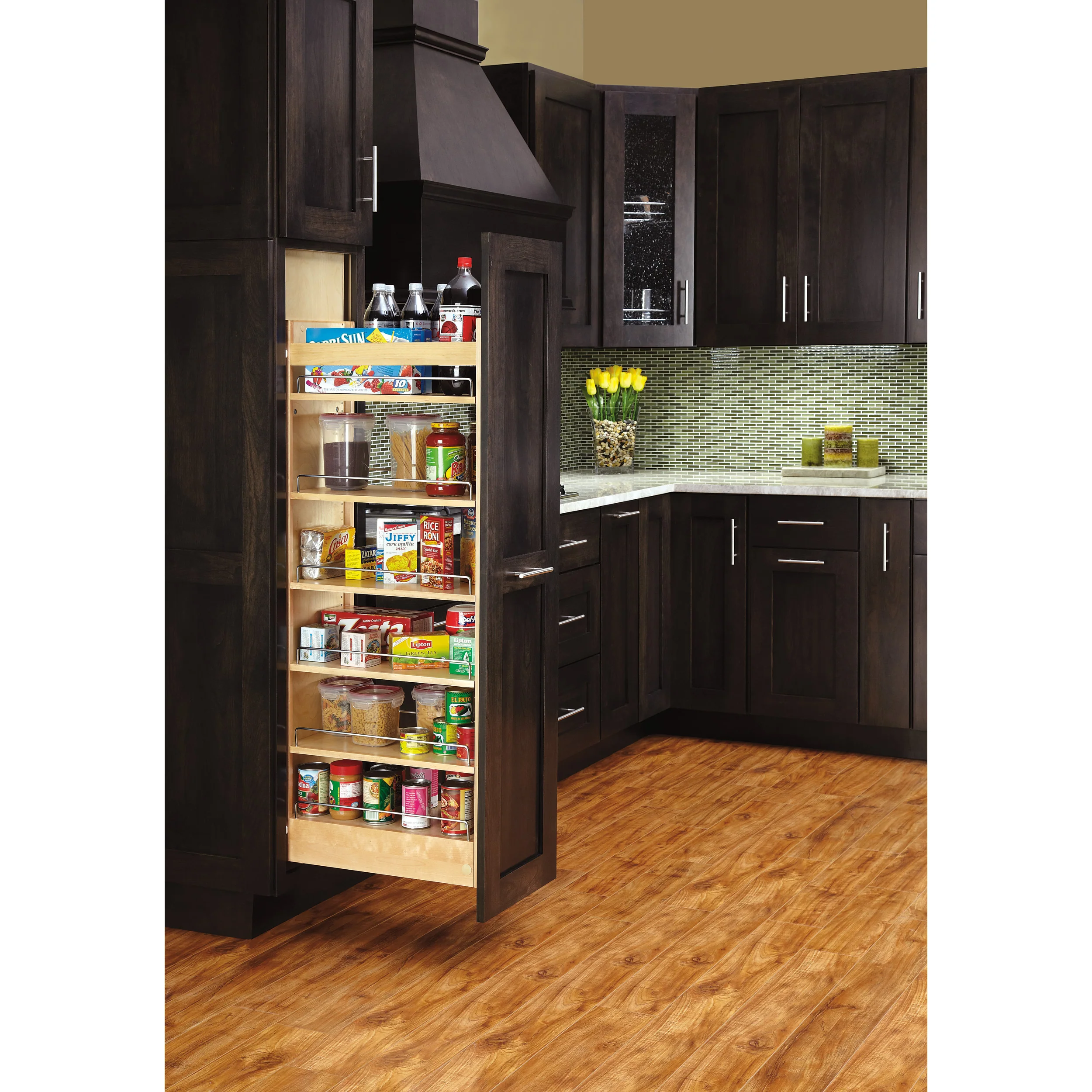 11 in W x 58 in H Wood Pantry Pullout Soft Close Natural 11 in (279 mm) W x 22 in (559 mm) D x 58.25 in (1480 mm) H - Image 9