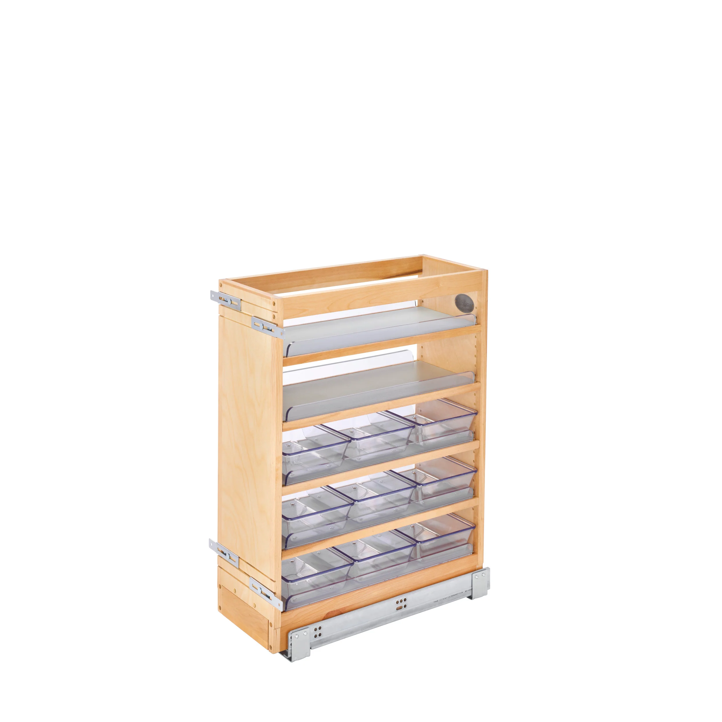 8 in W X 25 in H Wood Vanity Base Organizer w/Soft-Close Natural 8.44 in (214 mm) W x 19 in (483 mm) D x 25.56 in (649 mm) H - Image 6