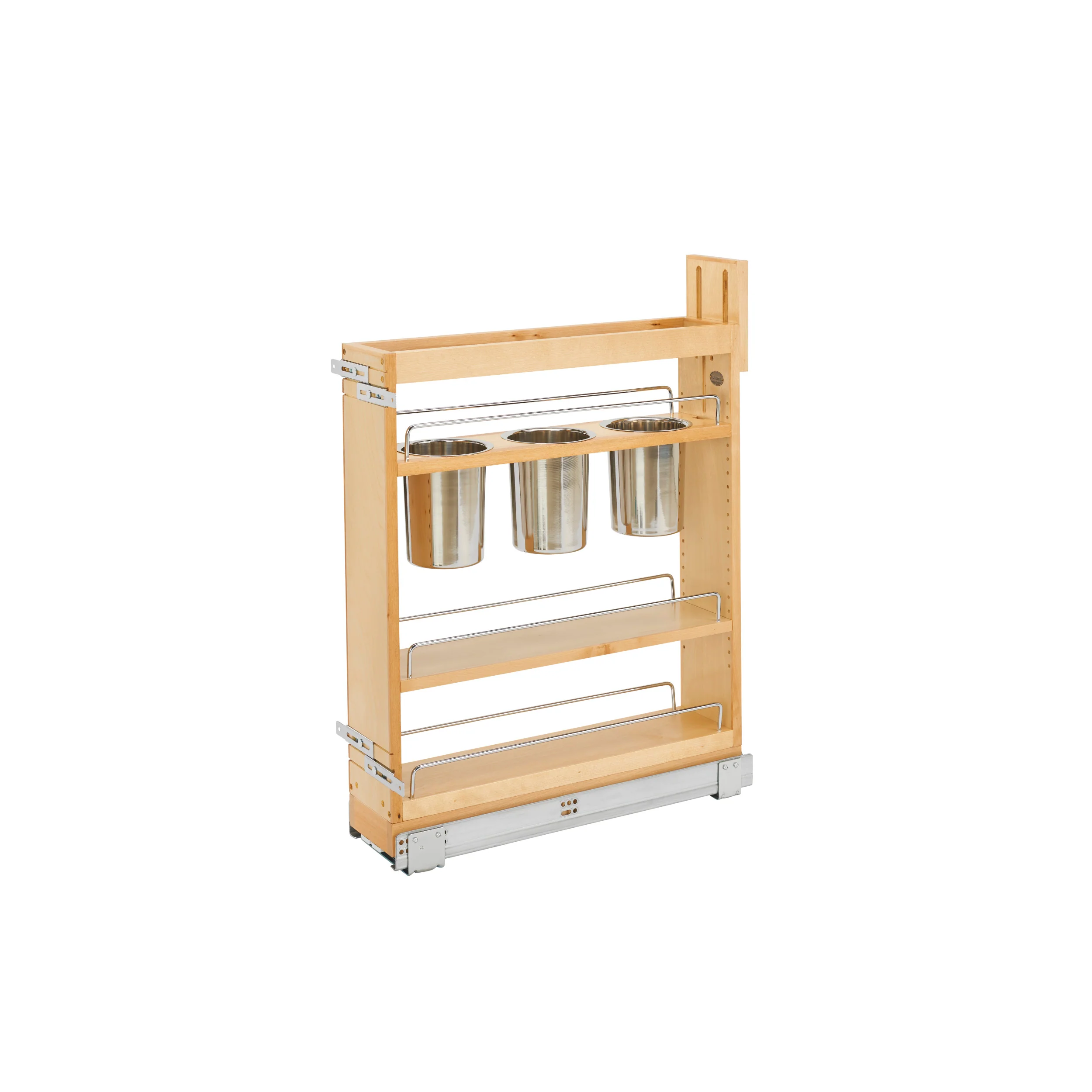5 in Base Cabinet Organizer w/ 3 Utensil Bins Natural 6 in (152 mm) W x 21.63 in (549 mm) D x 25.5 in (648 mm) H - Image 3