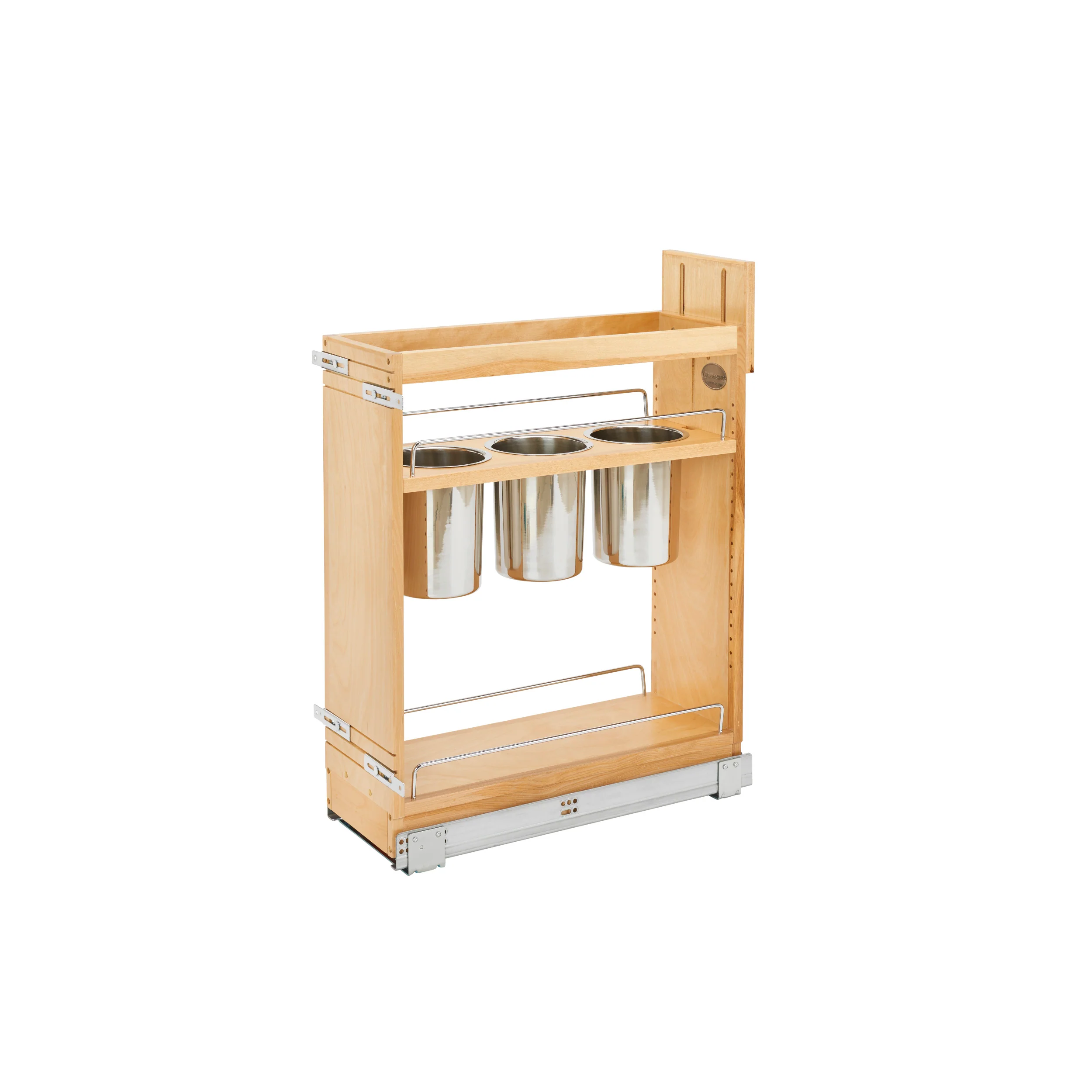 8 in Base Cabinet Organizer w/ 3 Utensil Bins Natural 8.75 in (222 mm) W x 21.63 in (549 mm) D x 25.5 in (648 mm) H - Image 5