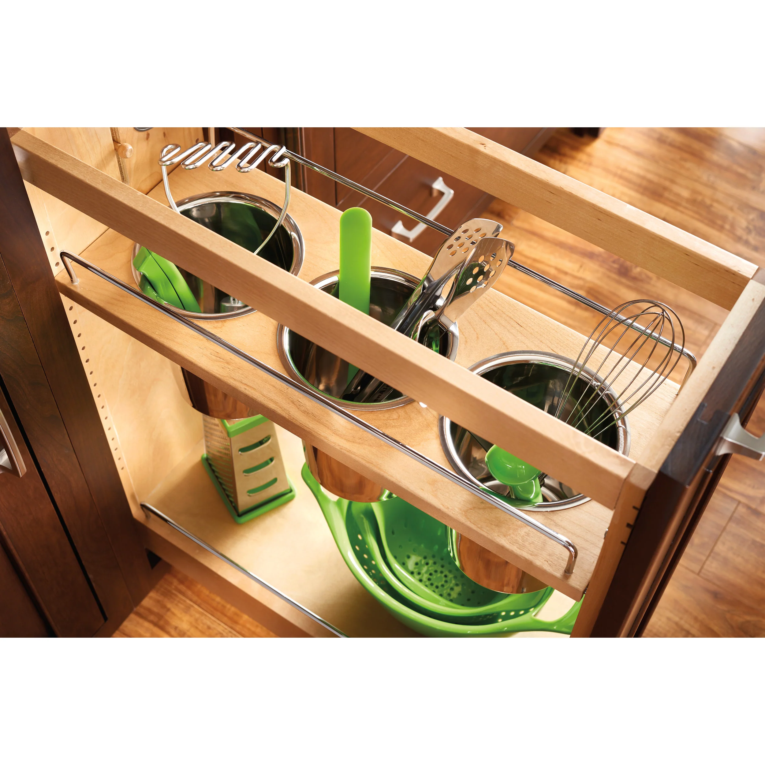 8 in Base Cabinet Organizer w/ 3 Utensil Bins Natural 8.75 in (222 mm) W x 21.63 in (549 mm) D x 25.5 in (648 mm) H - Image 9
