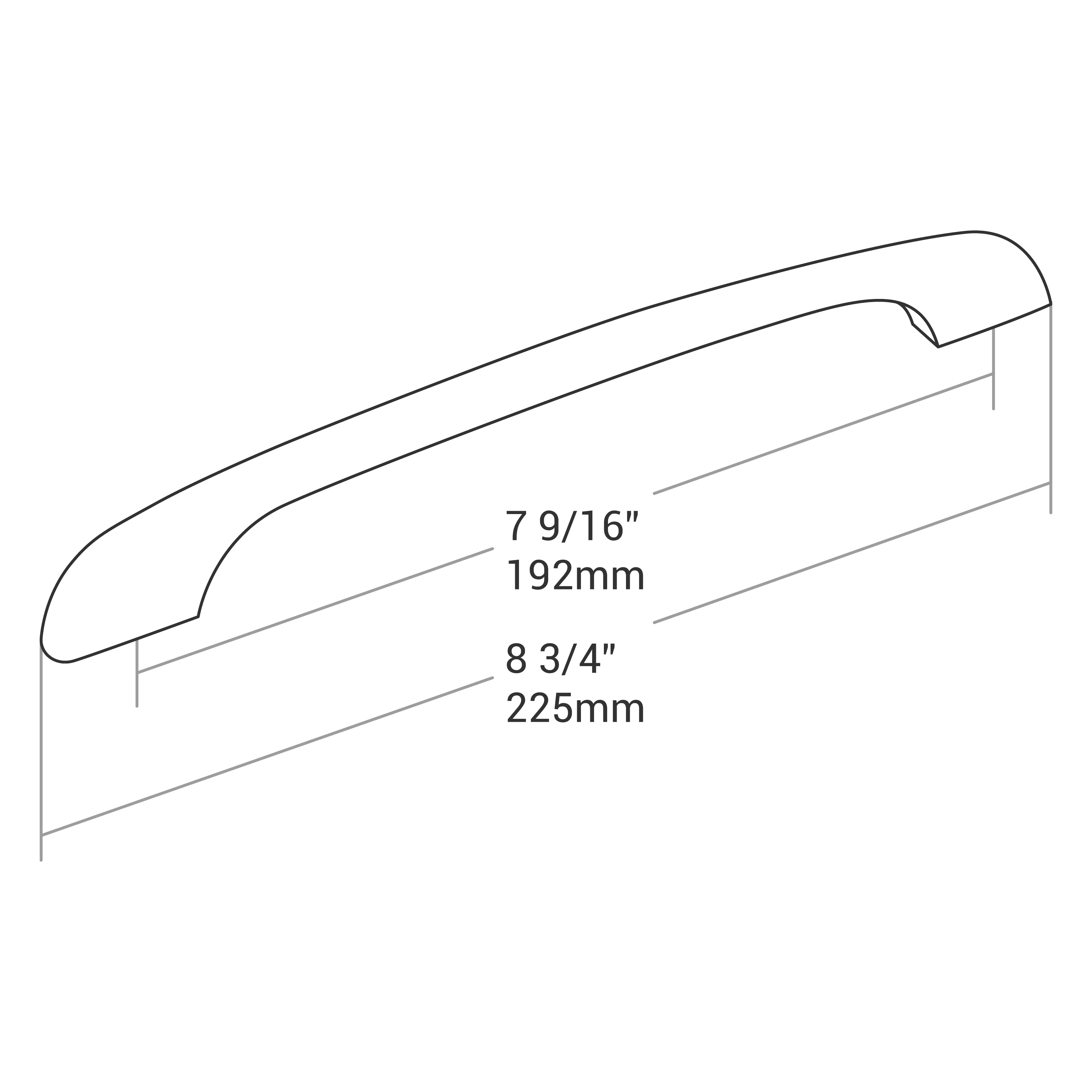 Handle Zinc C/C 128mm, O/A 160mm Chrome