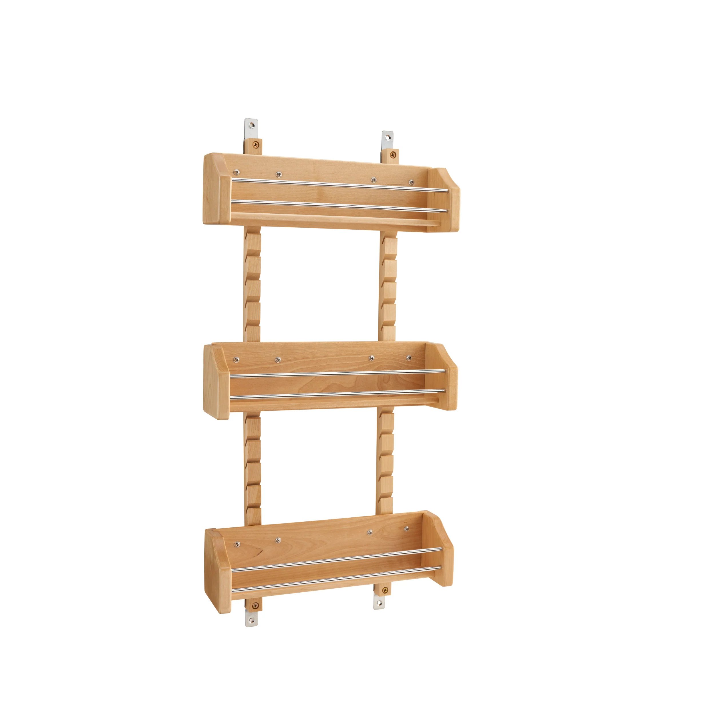 Medium Adjustable Door mount Spice Rack Natural  13.13 in (334 mm) W x 4 in (102 mm) D x 25 in (635 mm) H - Image 3