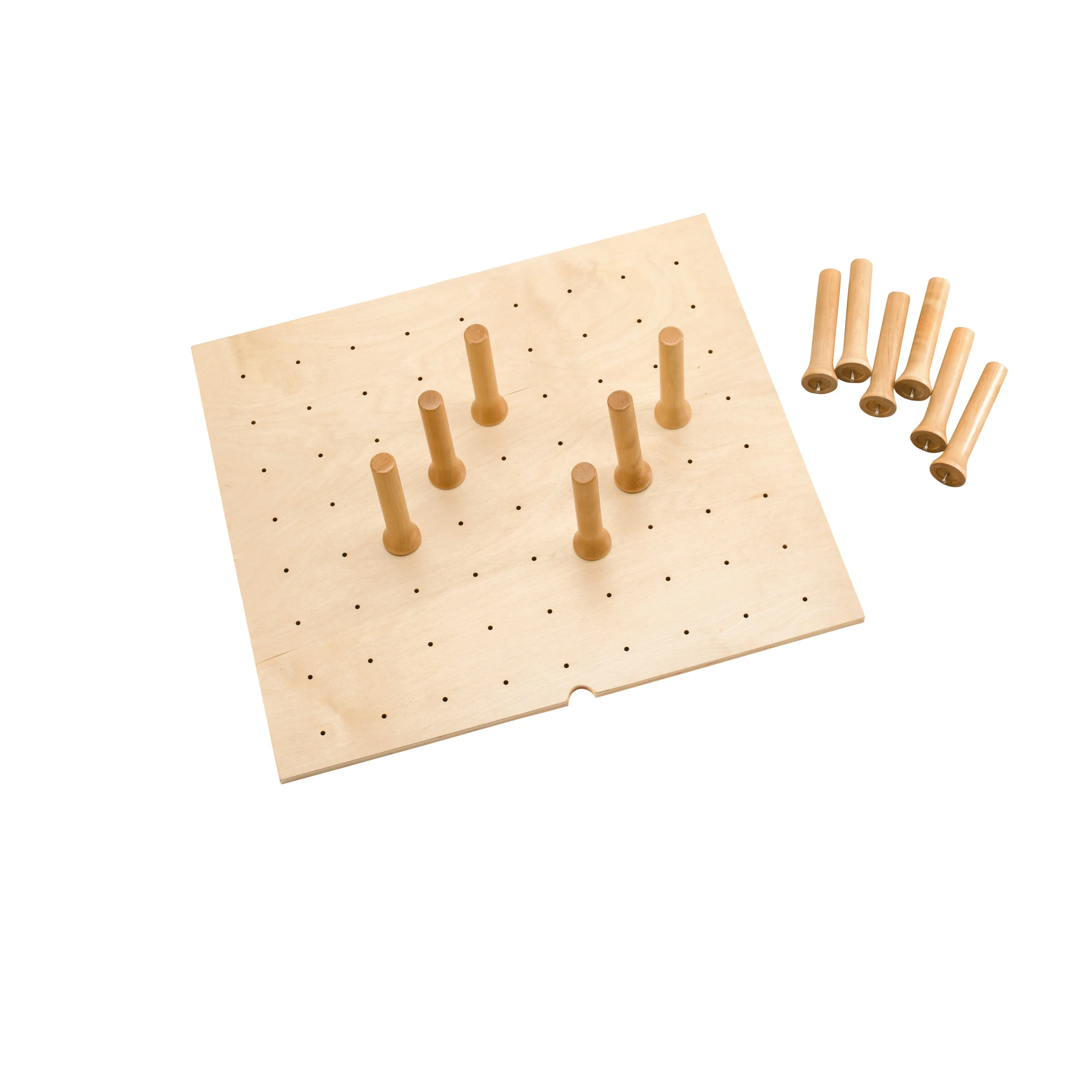 Small 24 x 21 Wood Peg Board System w/ 9 pegs Natural  24.25 in (616 mm) W x 21.25 in (540 mm) D x 6.63 in (168 mm) H - Image 5