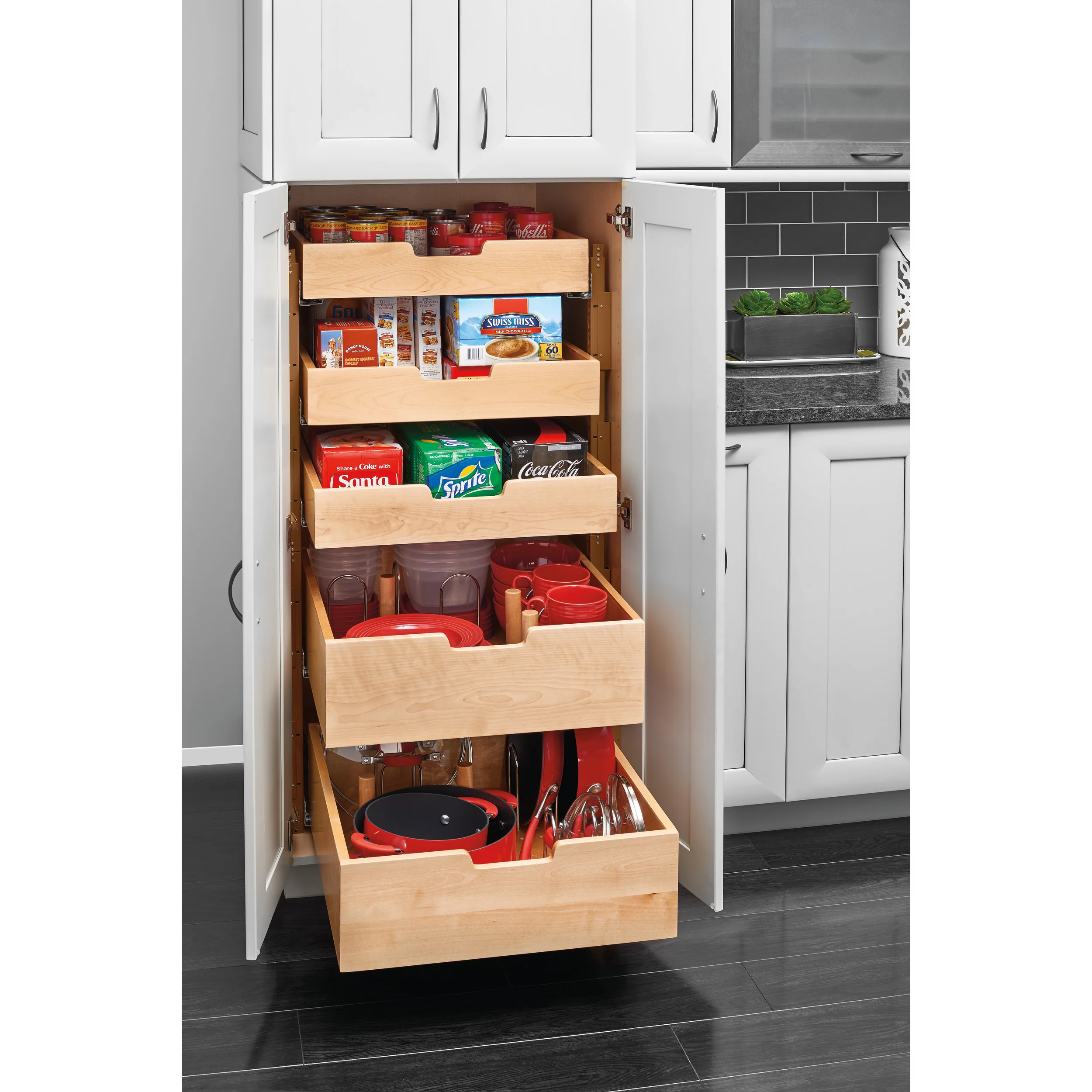 Base Cabinet Pull Out Wood Drawer Pilaster System (16" - 16-1/2" W x 21-17/32" D x 19-5/8" H) - Image 4