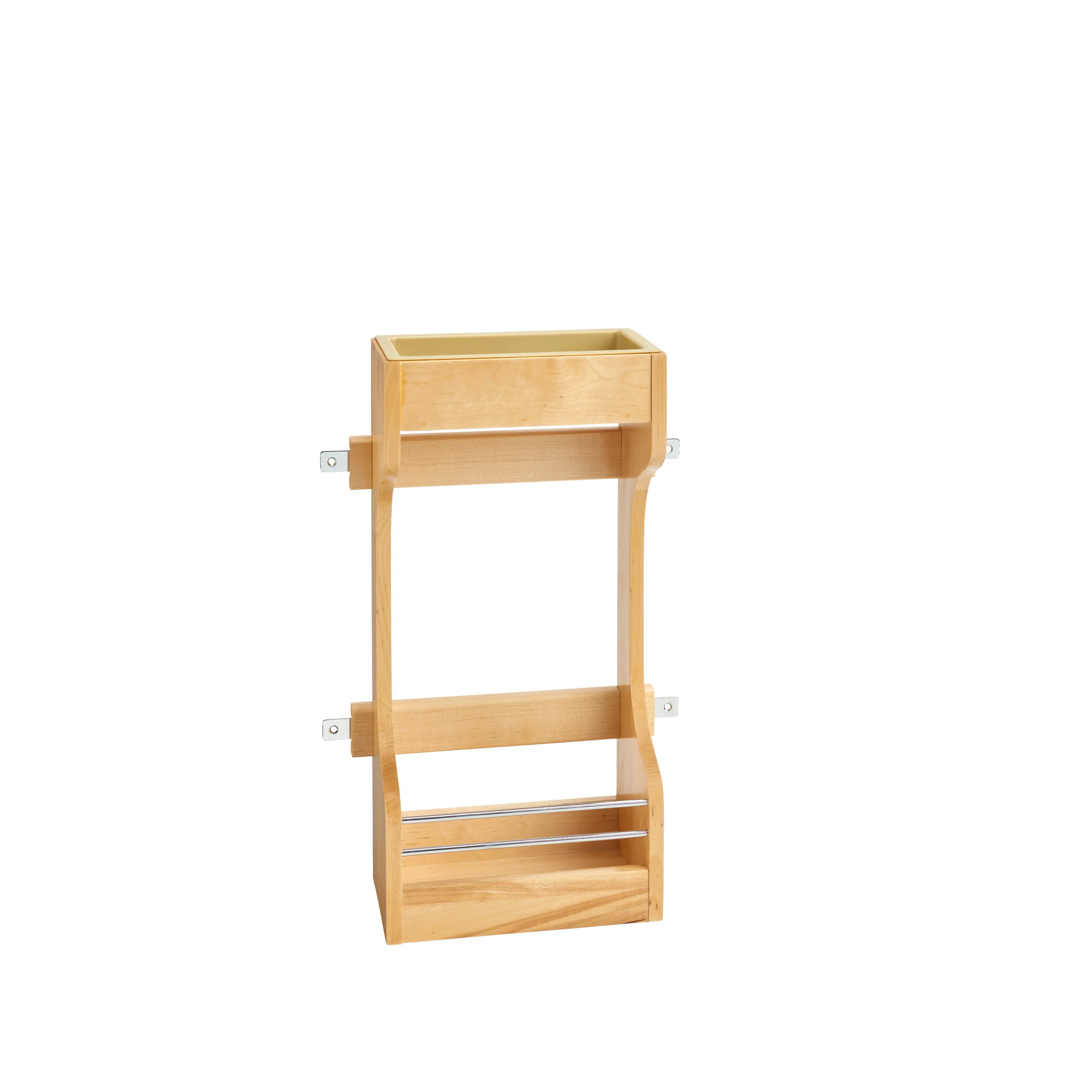 Door mount Wood Sink Base Organizer Natural for 30" 10.5 in (267 mm) W x 5 in (127 mm) D x 18.5 in (470 mm) H - Image 3