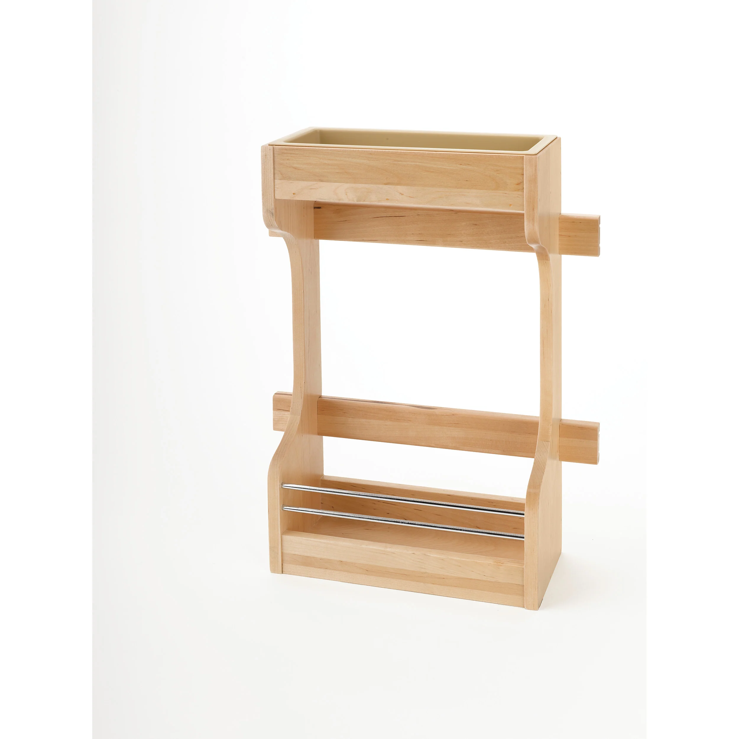 Door mount Wood Sink Base Organizer Natural for 36". 13.5 in (343 mm) W x 5 in (127 mm) D x 18.5 in (470 mm) H - Image 4