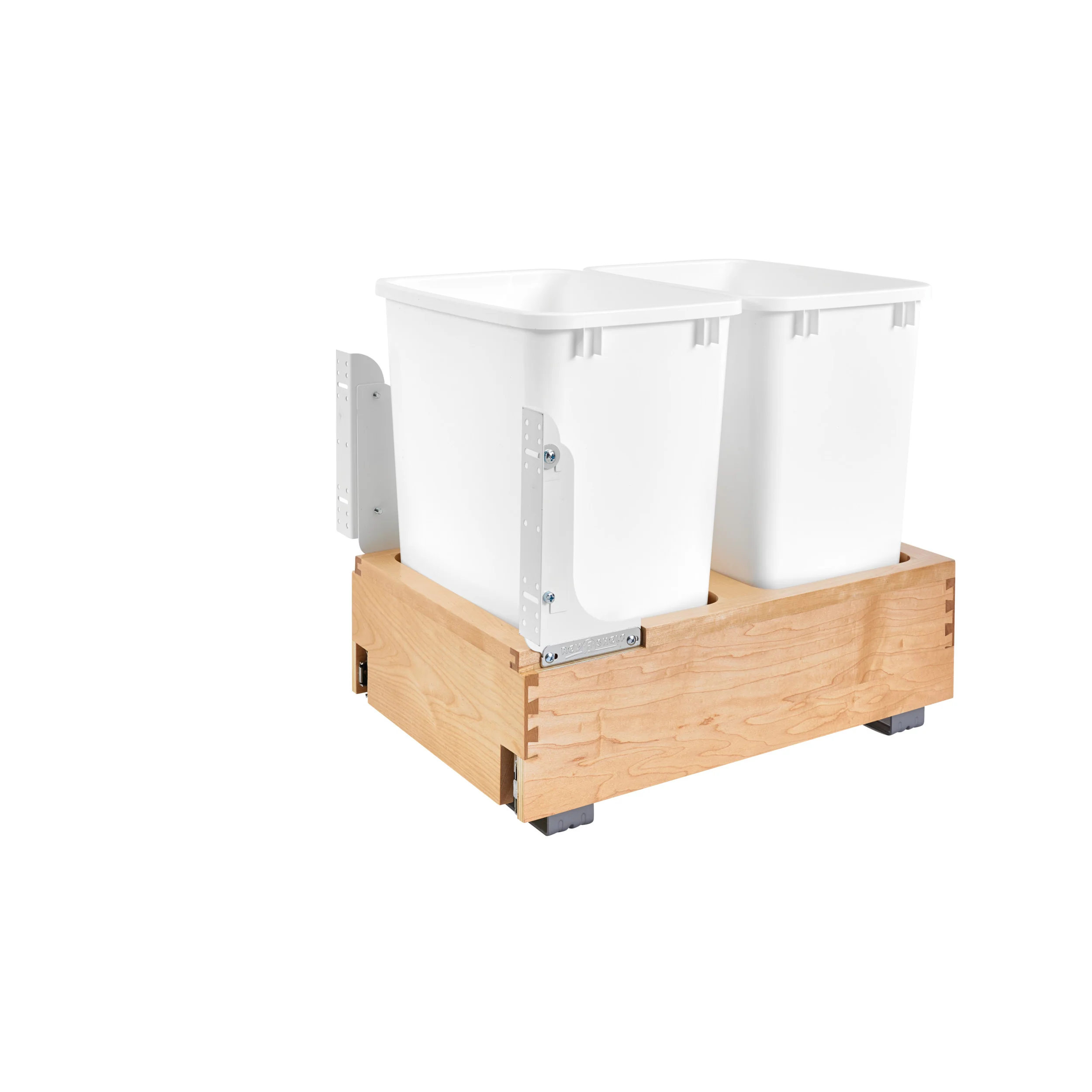 Double 35 Qrt Pull-Out Waste Container Natural 14.25 in (362 mm) W x 21.75 in (552 mm) D x 19.25 in (489 mm) H - Image 3