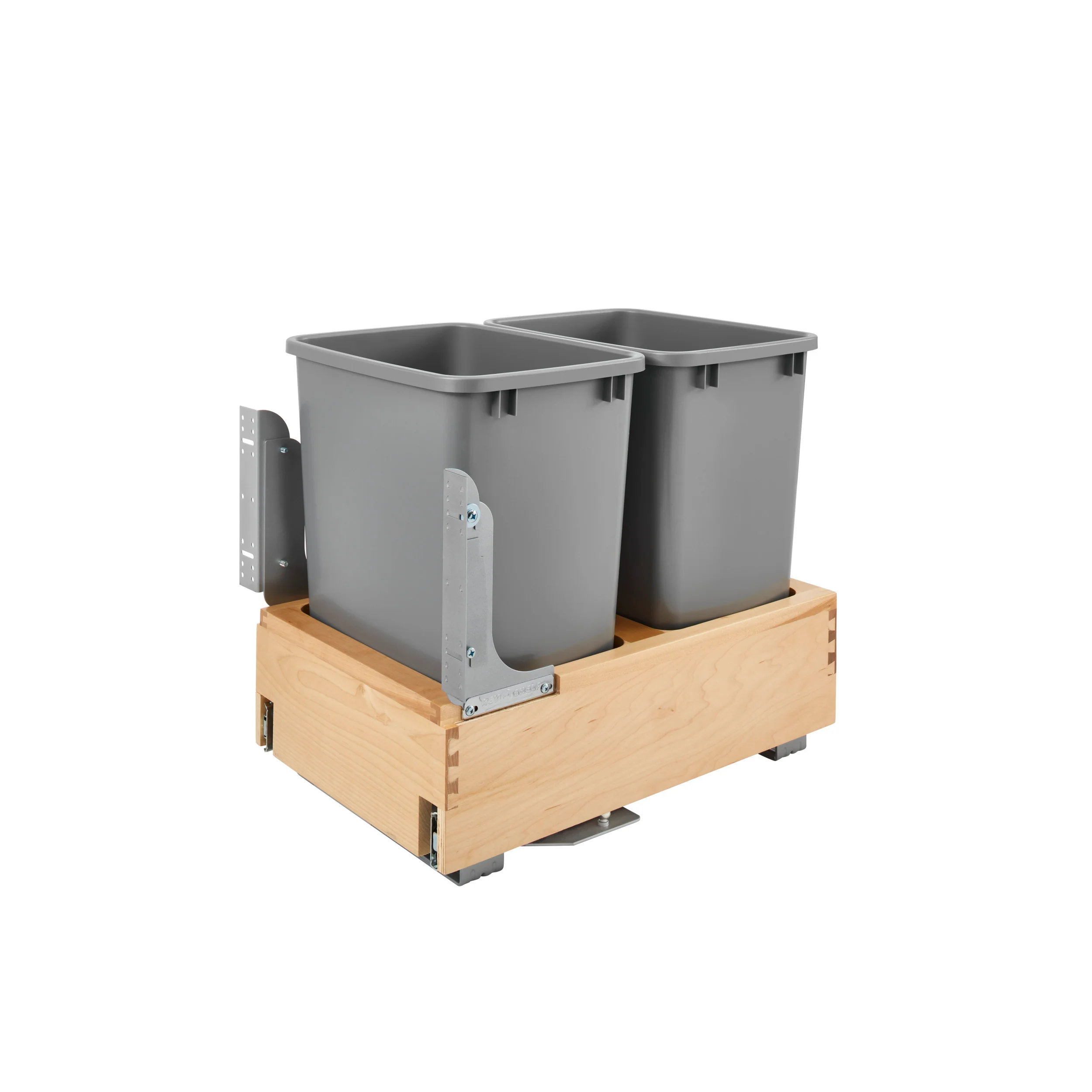Double 35 Qrt Pull-Out Waste Container Natural 14.25 in (362 mm) W x 21.75 in (552 mm) D x 19.25 in (489 mm) H