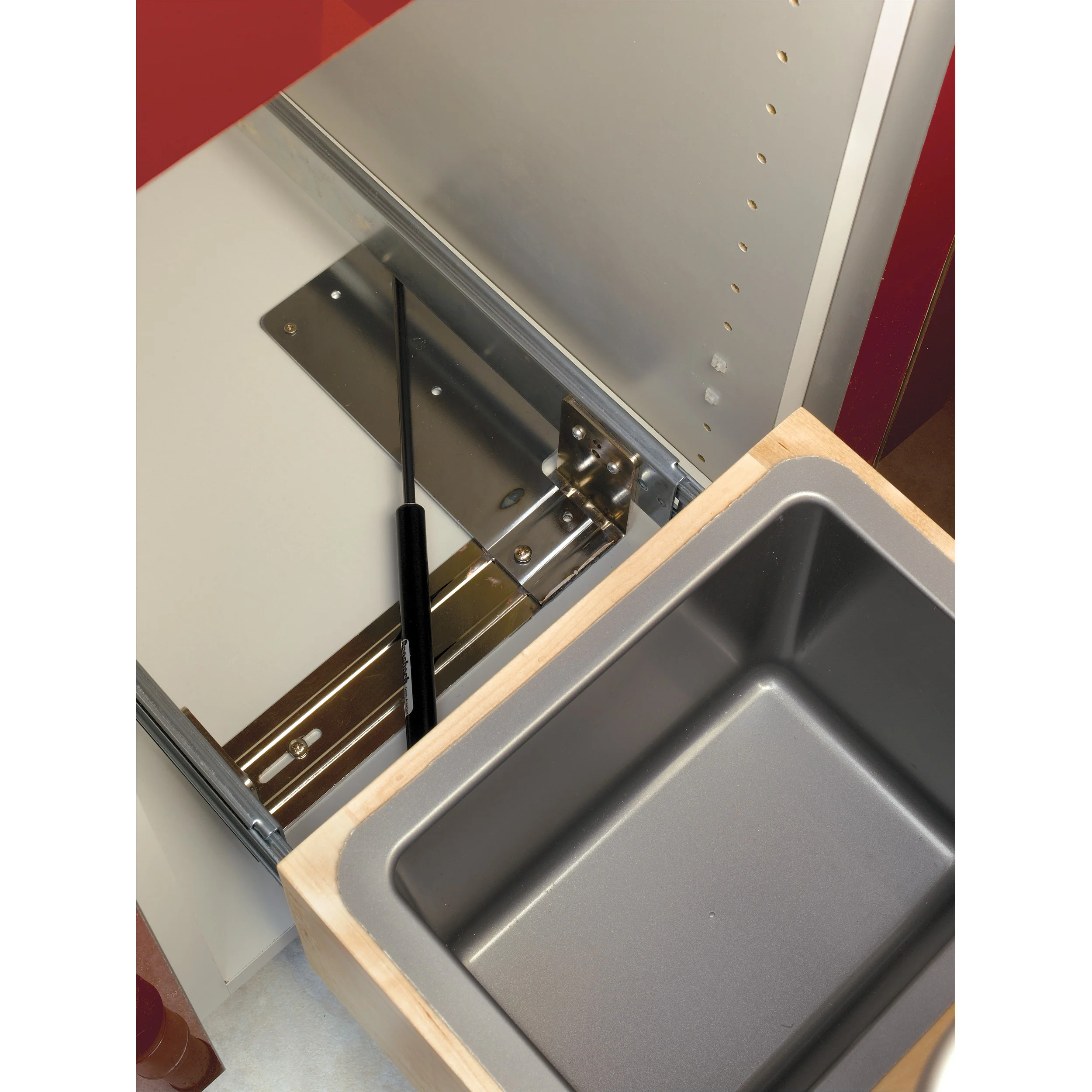 Double 35 Qrt Pull-Out Waste Container Natural 14.25 in (362 mm) W x 21.75 in (552 mm) D x 19.25 in (489 mm) H - Image 2