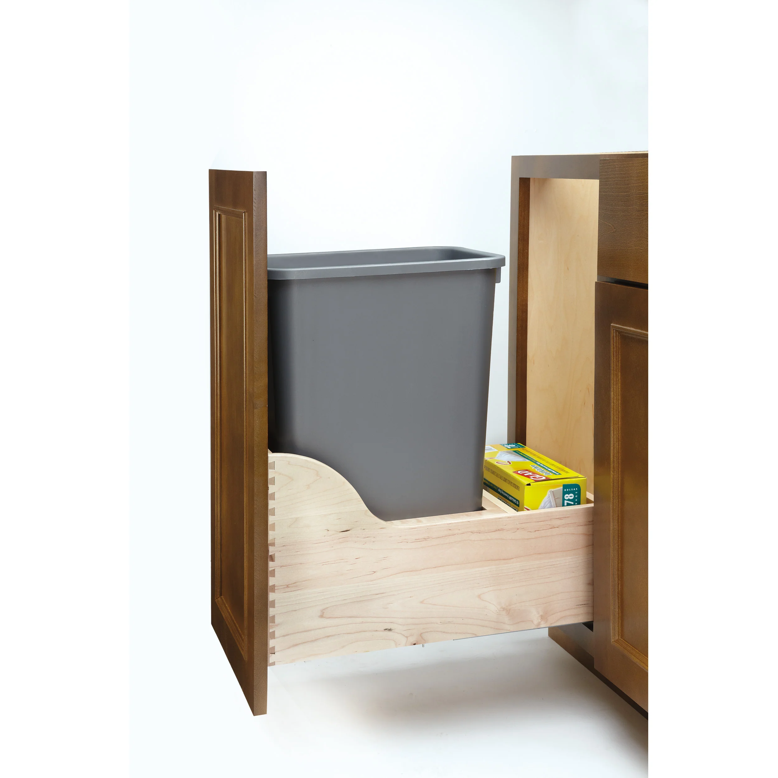 50 Qrt Pull-Out Waste Container Natural 12 in (305 mm) W x 21.75 in (552 mm) D x 23.38 in (594 mm) H - Image 3