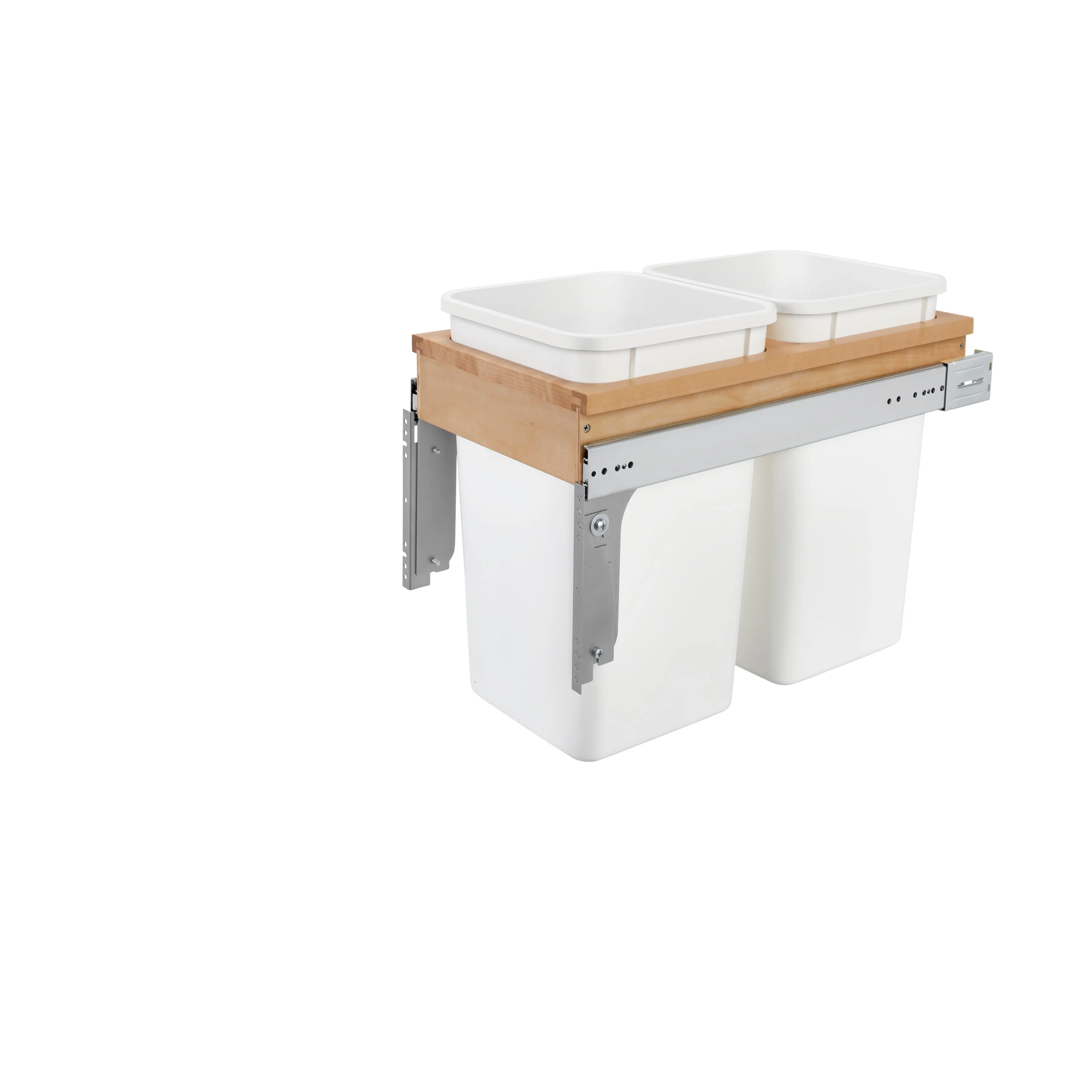 Double 27 Qrt Top mount Waste Container (1-5/8" faceframe) Natural 11.75 in (298 mm) W x 23.25 in (591 mm) D x 17.88 in (454 mm) H