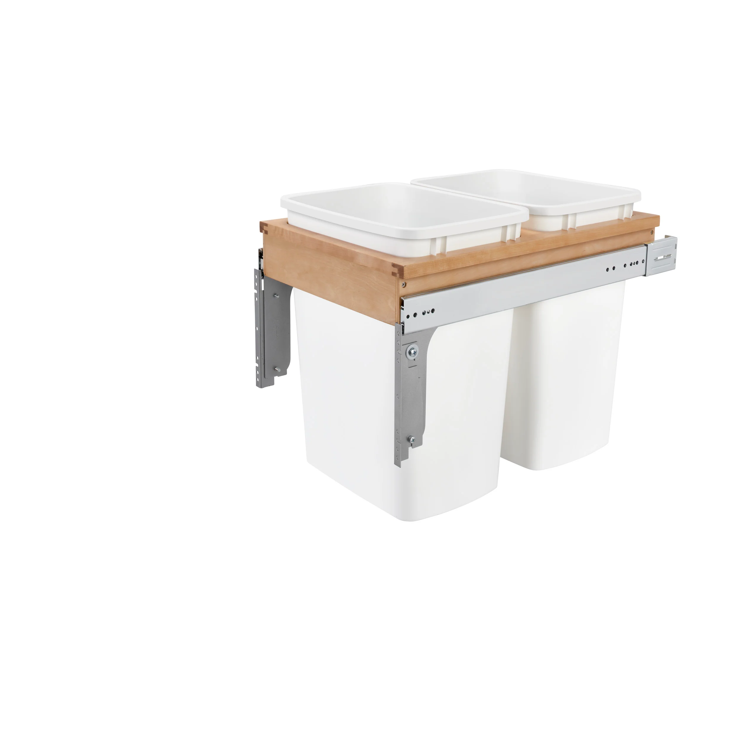 Double 35 Qrt Top mount Waste Container (Full-Access) Natural 16.5 in (419 mm) W x 22.75 in (578 mm) D x 17.88 in (454 mm) H - Image 4
