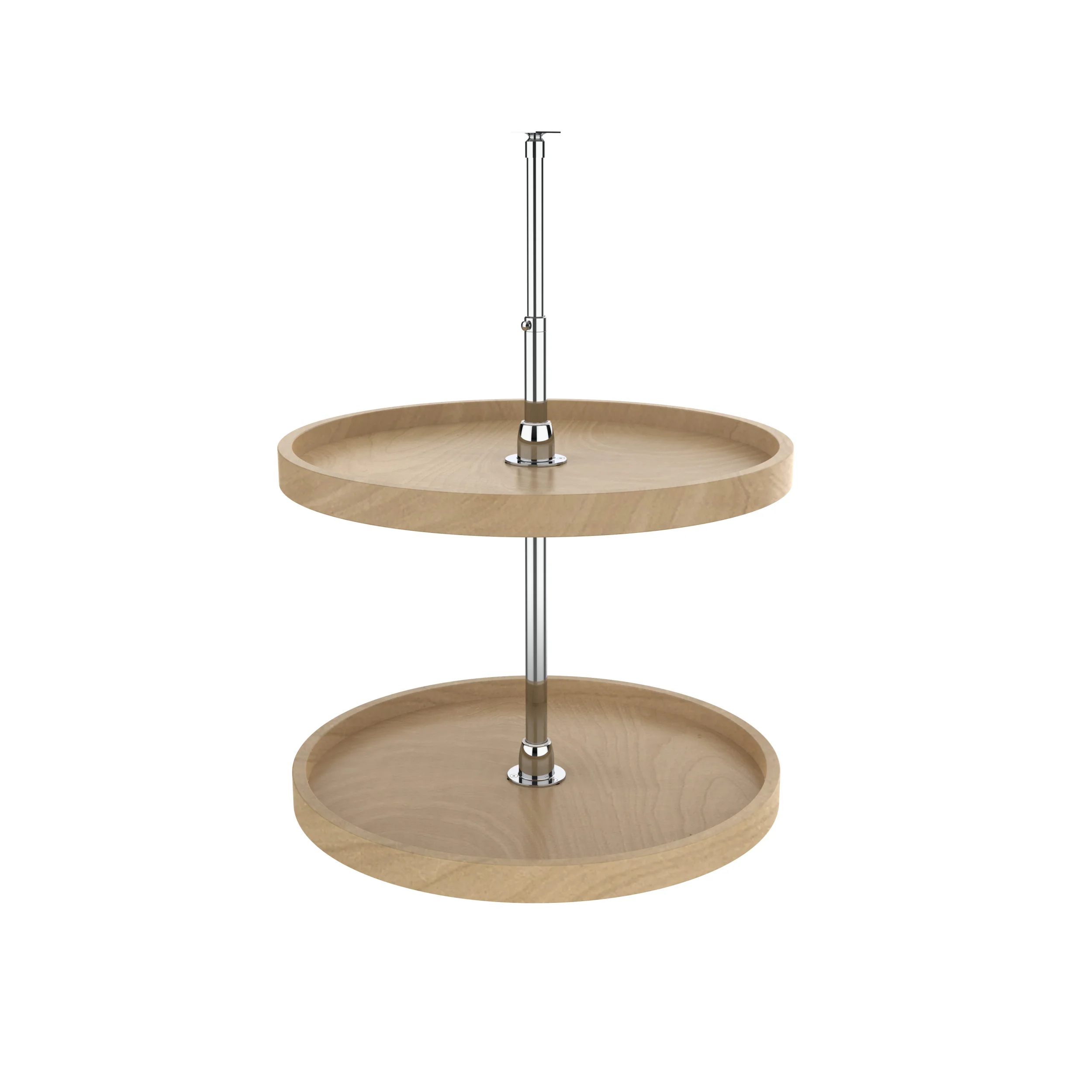 22 in Wood Full Circle Lazy Susans 2-Shelf Natural 22 in (559 mm) W x 22 in (559 mm) D x 26 in (660 mm) H