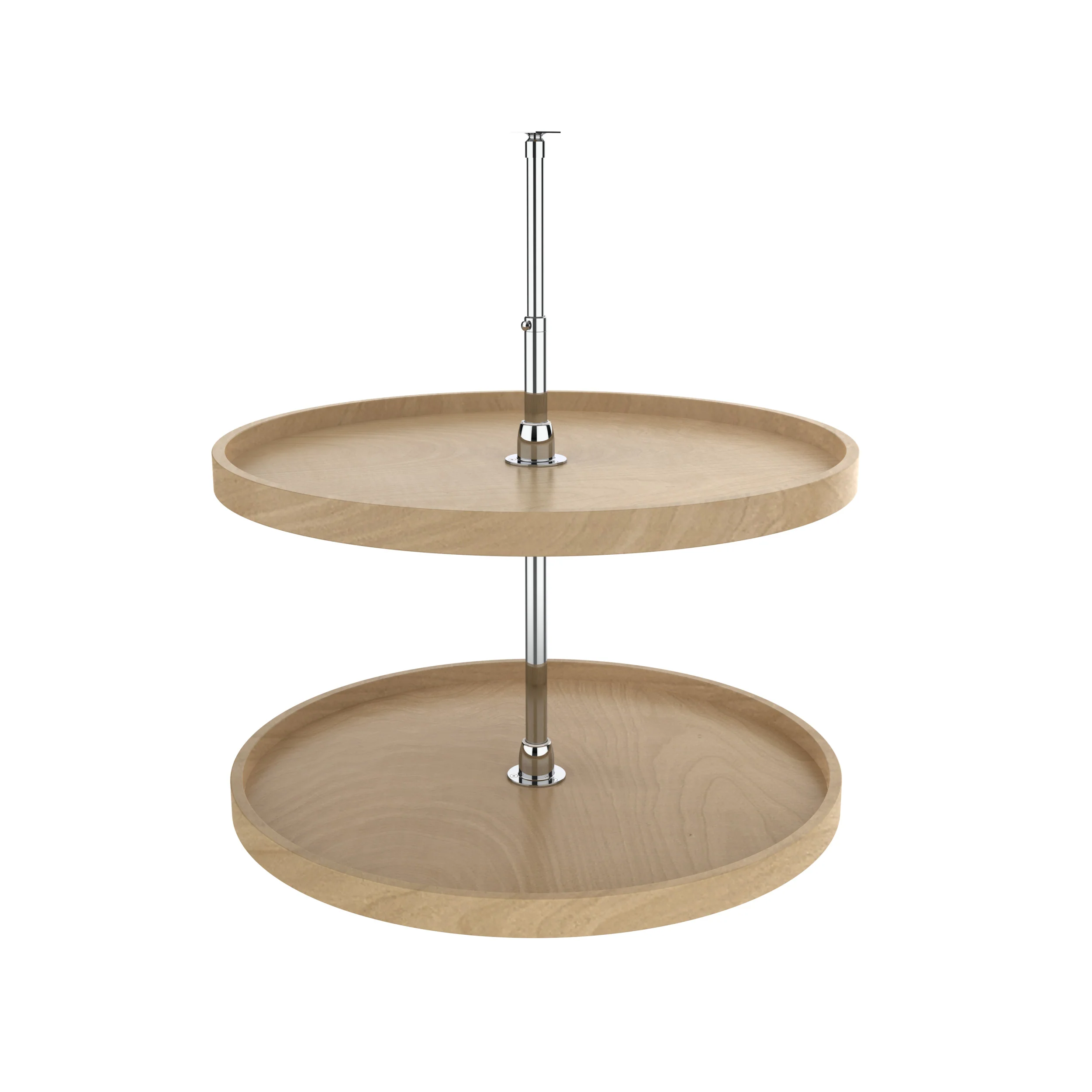 28 in Wood Full Circle Lazy Susans 2-Shelf Natural 28 in (711 mm) W x 28 in (711 mm) D x 26 in (660 mm) H - Image 3