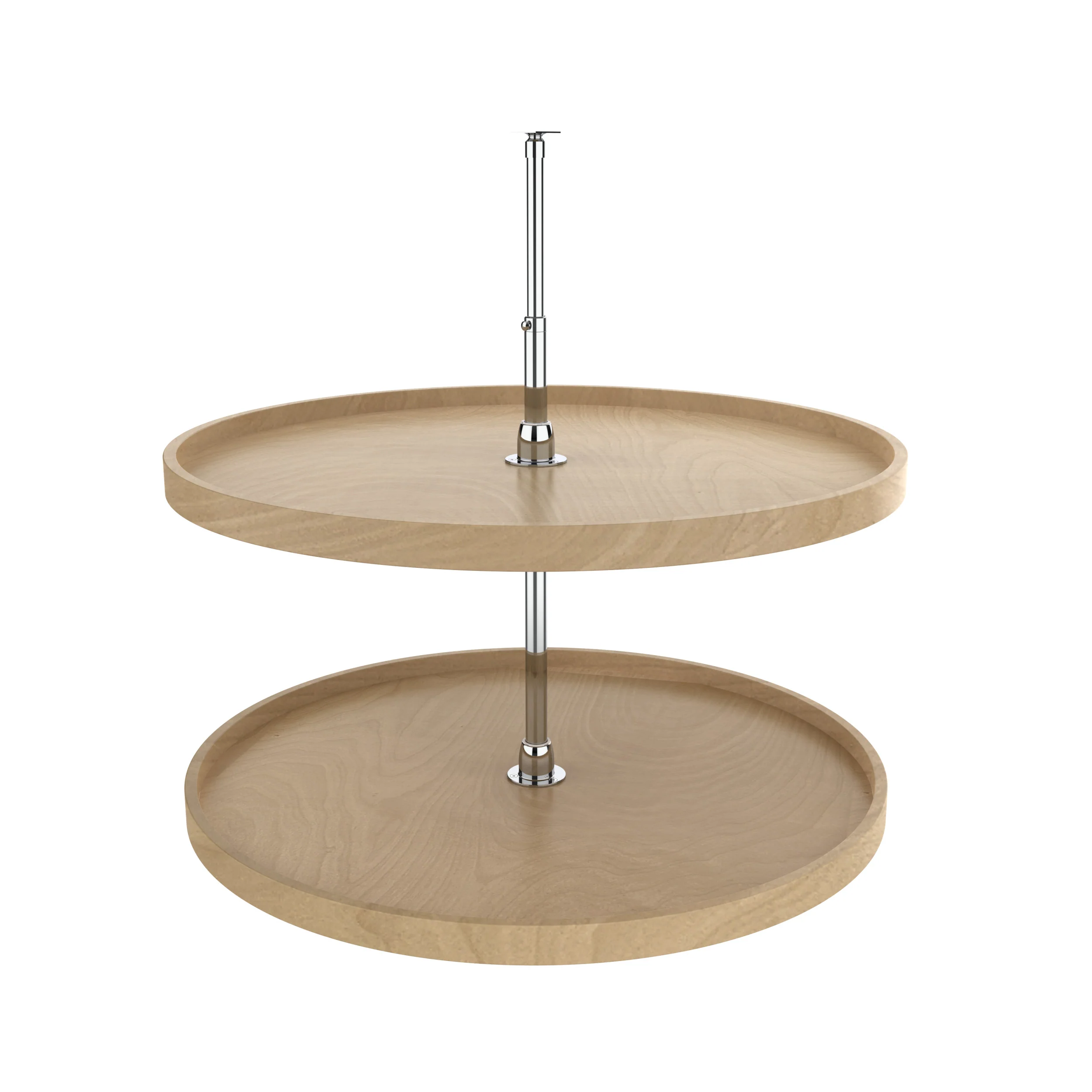 32 in Wood Full Circle Lazy Susans 2-Shelf Natural  32 in (813 mm) W x 32 in (813 mm) D x 26 in (660 mm) H - Image 4