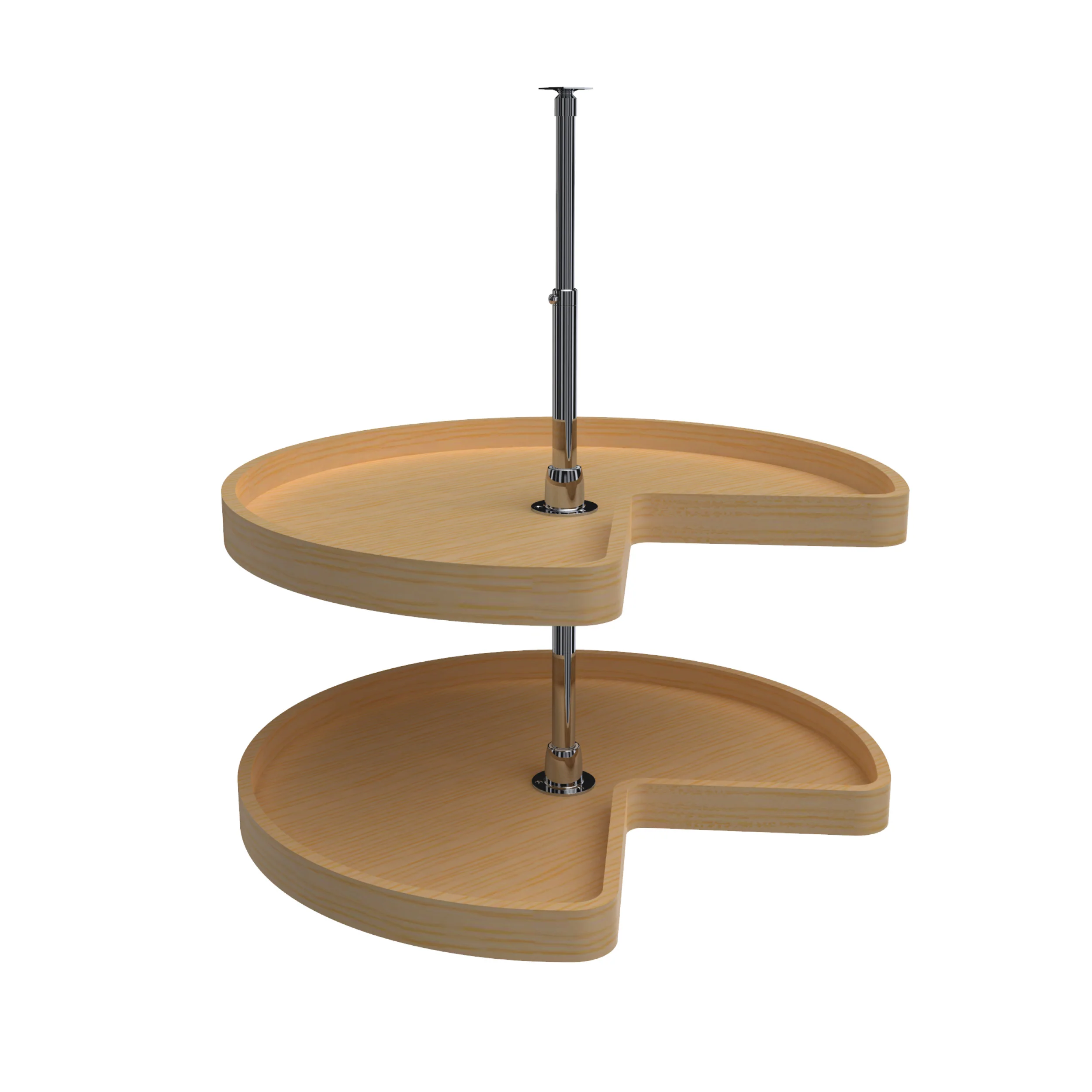 28 in Wood Kidney Lazy Susans 2-Shelf Natural 28 in (711 mm) W x 28 in (711 mm) D x 26 in (660 mm) H - Image 5