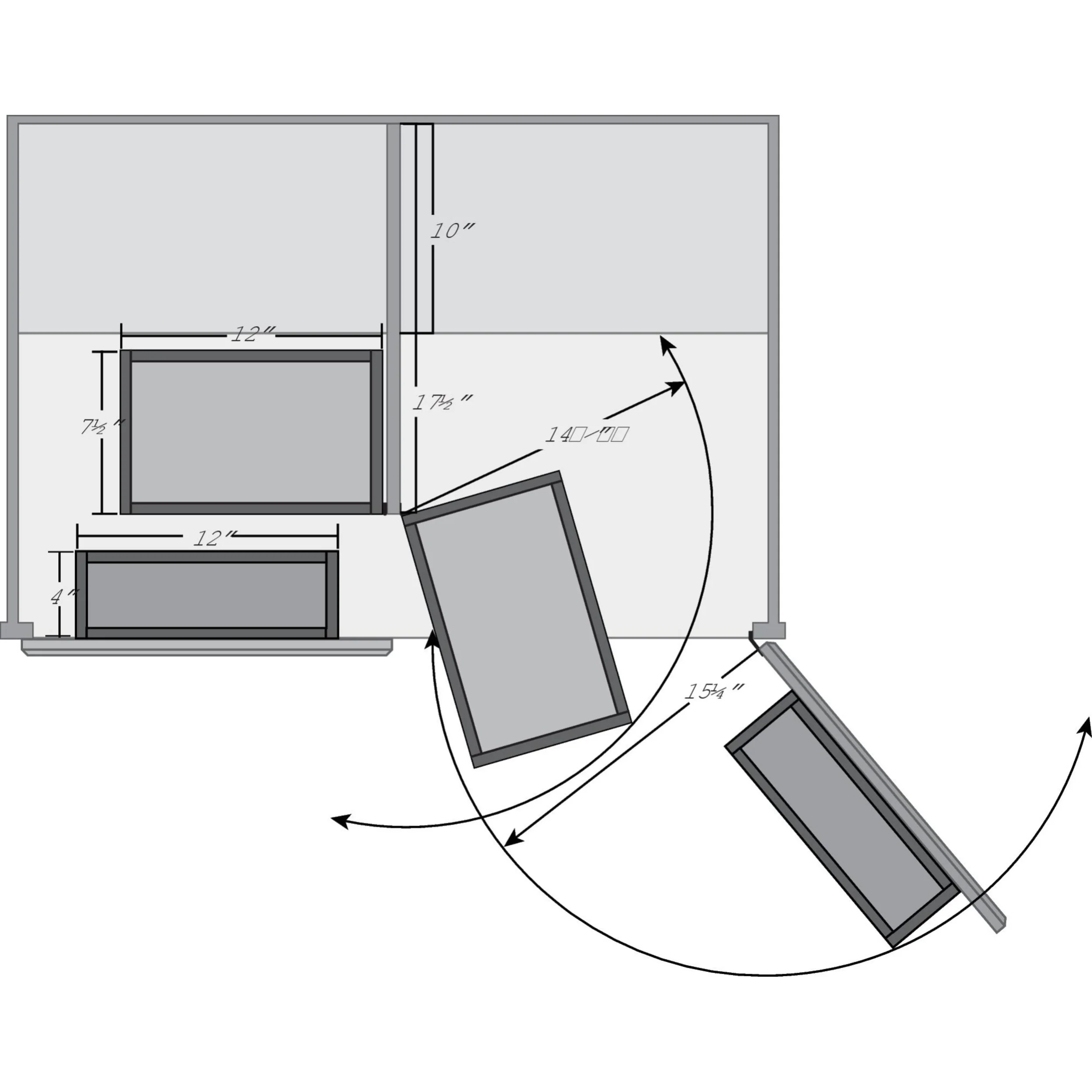 45 in Swing Out Pantry Kit Natural 12 in (305 mm) W x 7.5 in (191 mm) D x 45 in (1143 mm) H - Image 4