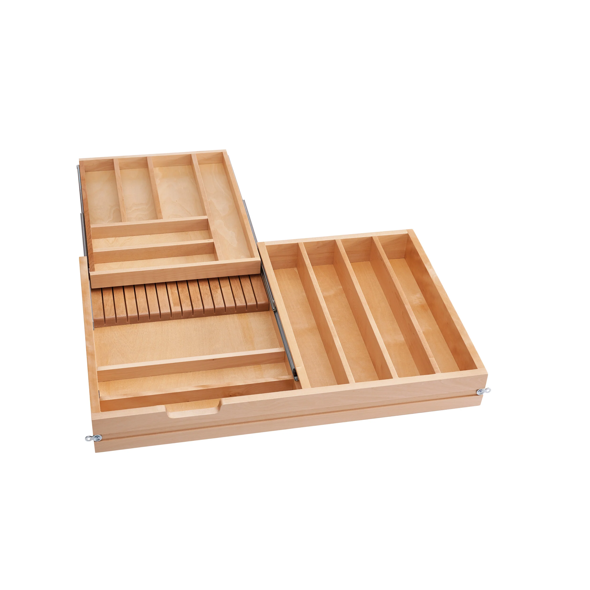 33 in 2-Tiered Cutlery Drawer Soft Close Natural 32.95 in (837 mm) W x 22.19 in (564 mm) D x 4.41 in (112 mm) H - Image 6