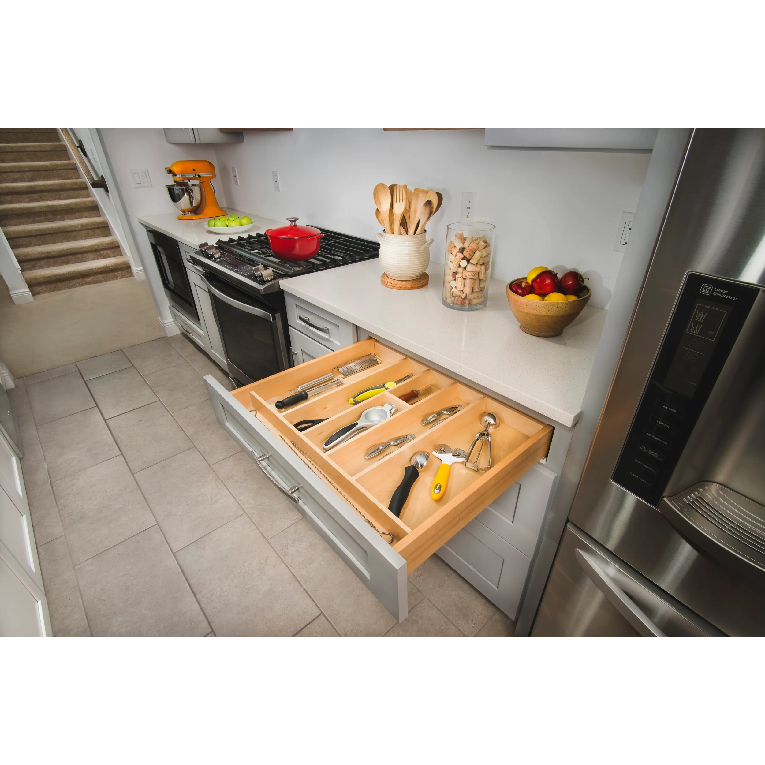 33 in Tall Wood Utility Tray Insert Natural 33.13 in (842 mm) W x 22 in (559 mm) D x 2.88 in (73 mm) H - Image 6