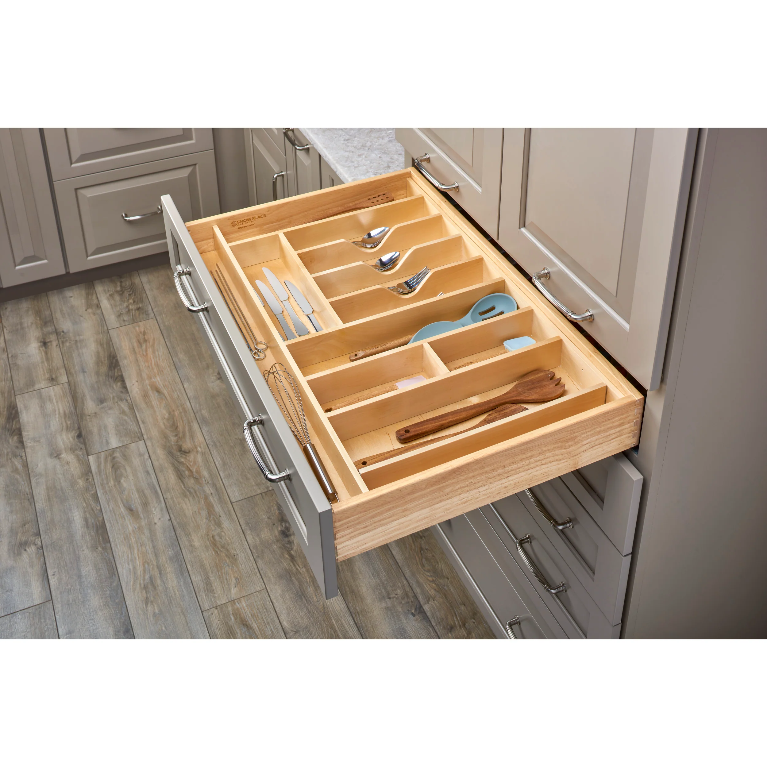 33 in Tall Wood Utility Tray Insert Natural 33.13 in (842 mm) W x 22 in (559 mm) D x 2.88 in (73 mm) H - Image 9