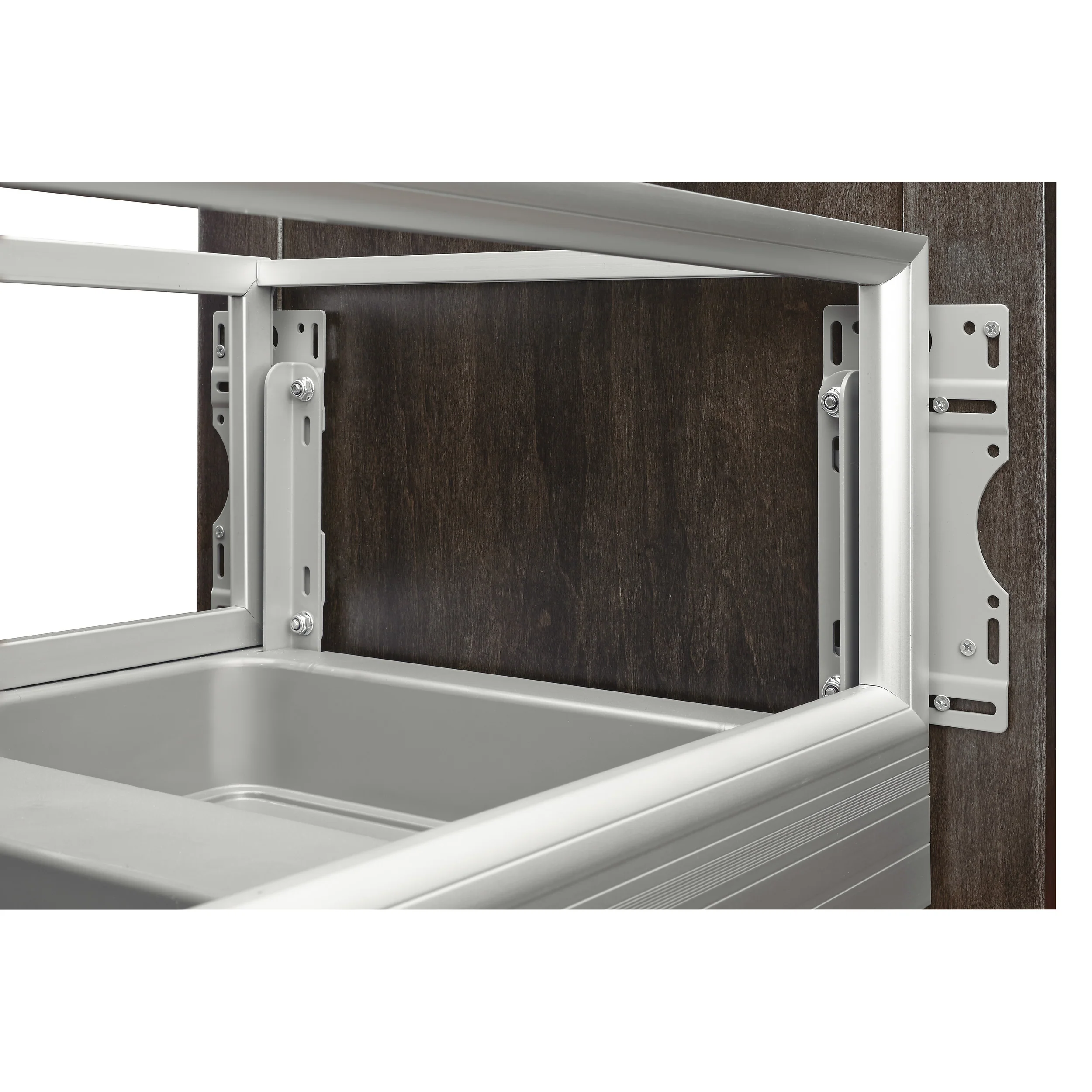 Double 50 Qrt Pull-Out Waste Container w/Rev-A-Motion Silver 15.6 in (396 mm) W x 22 in (559 mm) D x 23.5 in (597 mm) H - Image 4