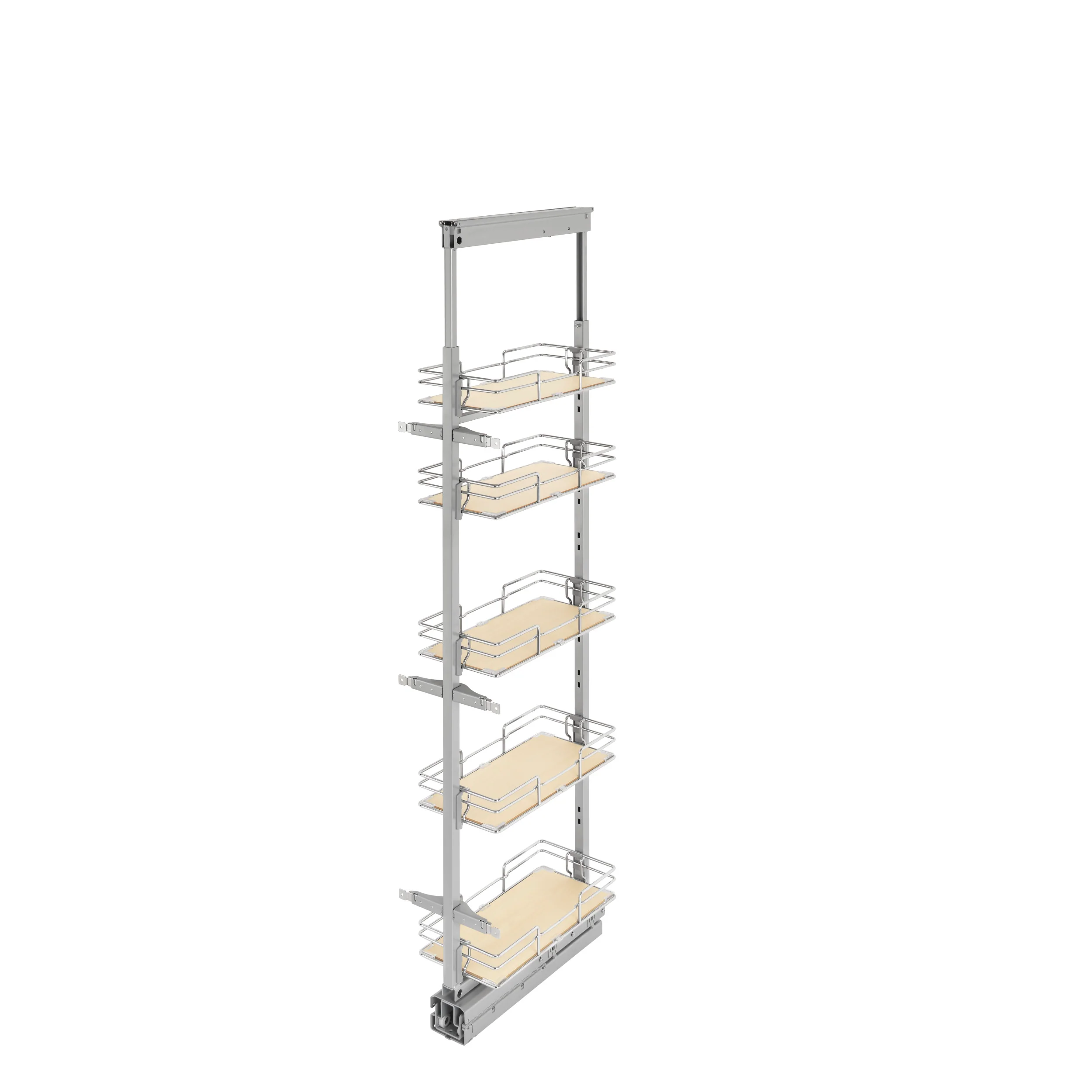 9 in Tall Pullout Maple Pantry w/Soft-Close Chrome 8.63 in (219 mm) W x 19.5 in (495 mm) D x 59.5 in (1511 mm) H - Image 3