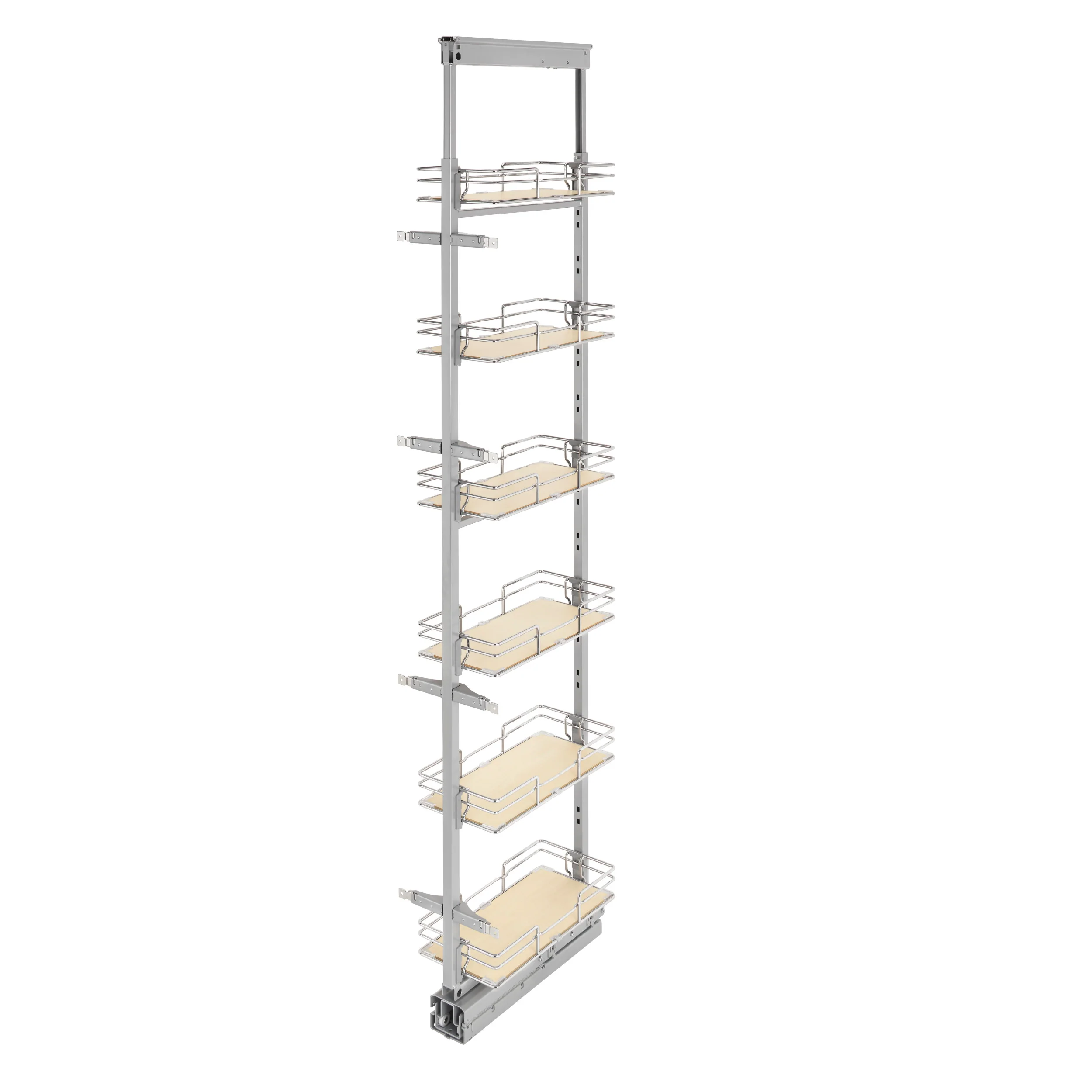 9 in Extra Tall Pullout Maple Pantry w/Soft-Close Chrome 8.63 in (219 mm) W x 19.5 in (495 mm) D x 74.88 in (1902 mm) H - Image 3